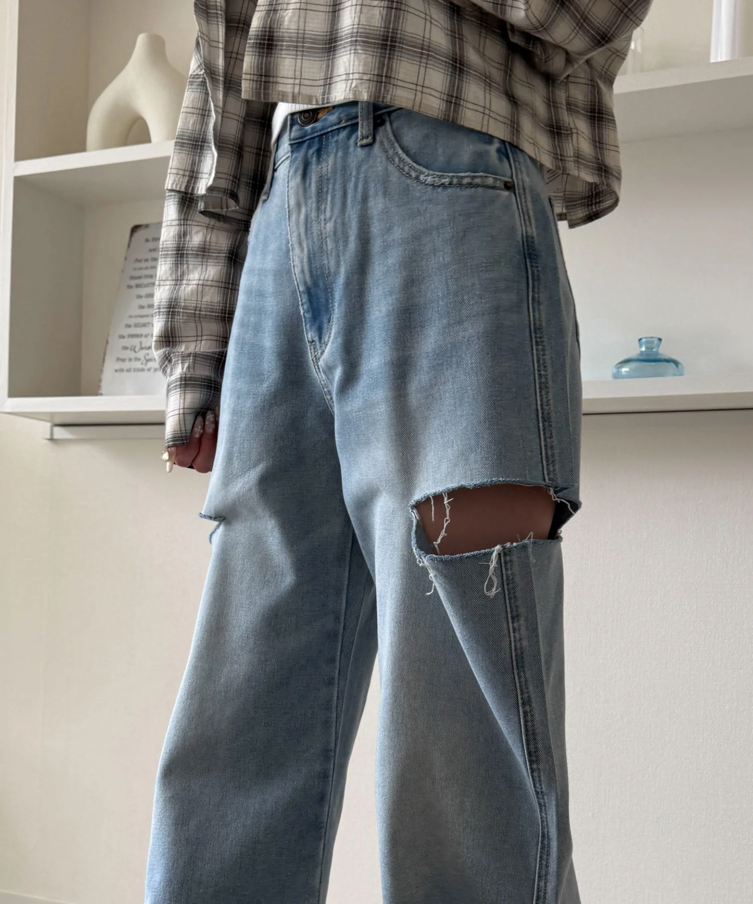 サイドカットデニムストレートパンツ - Image 11