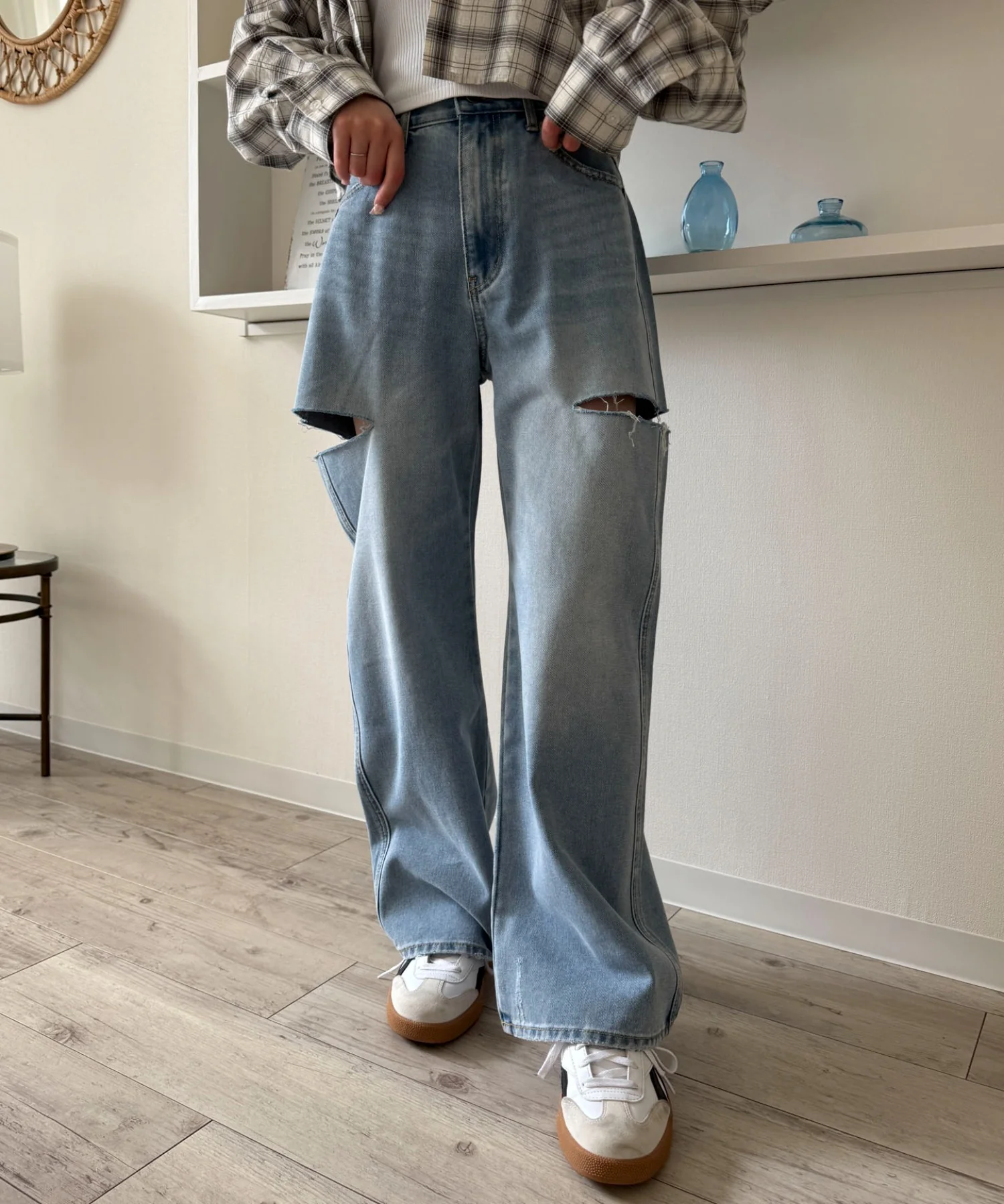 サイドカットデニムストレートパンツ - Image 12