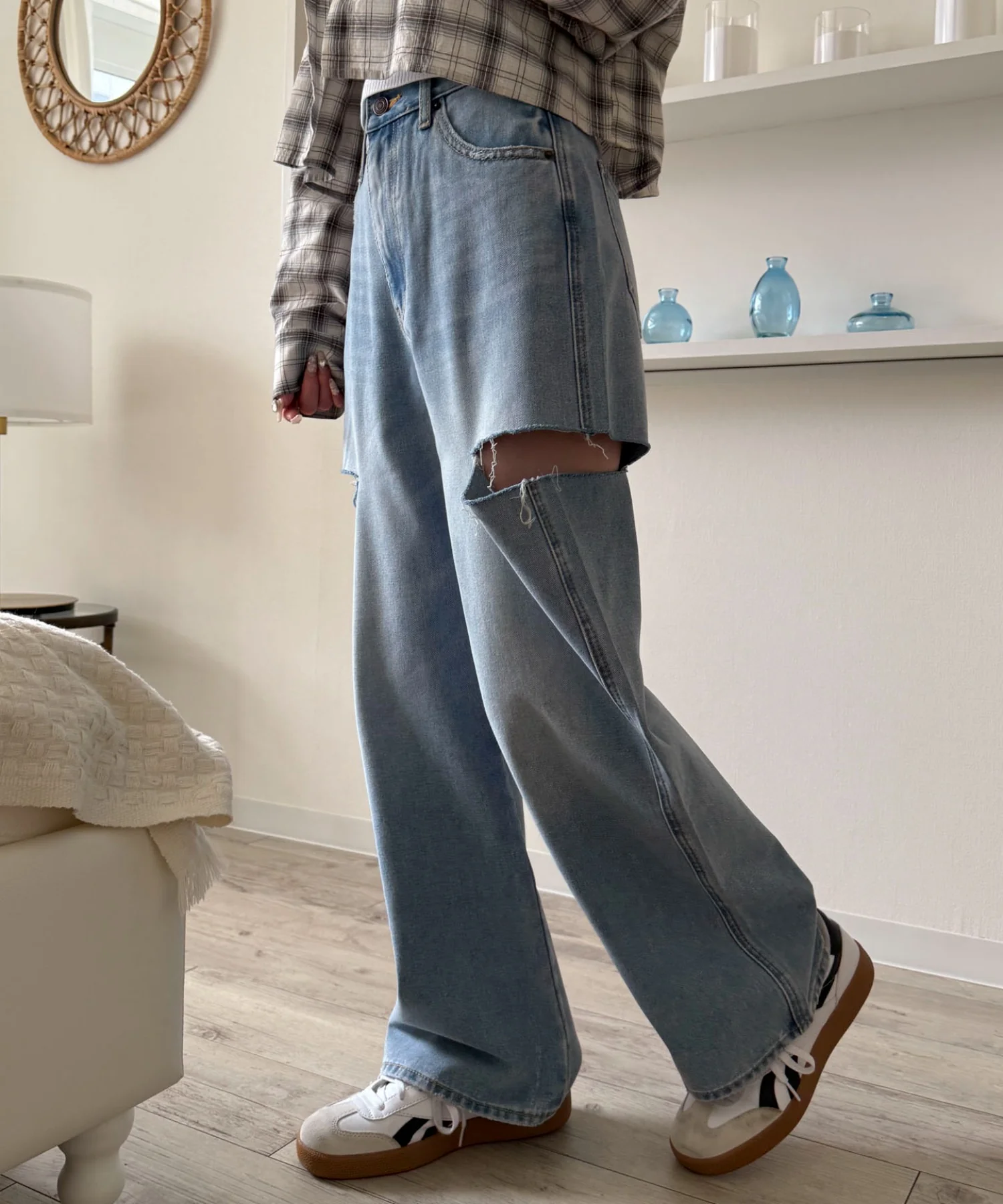 サイドカットデニムストレートパンツ - Image 13