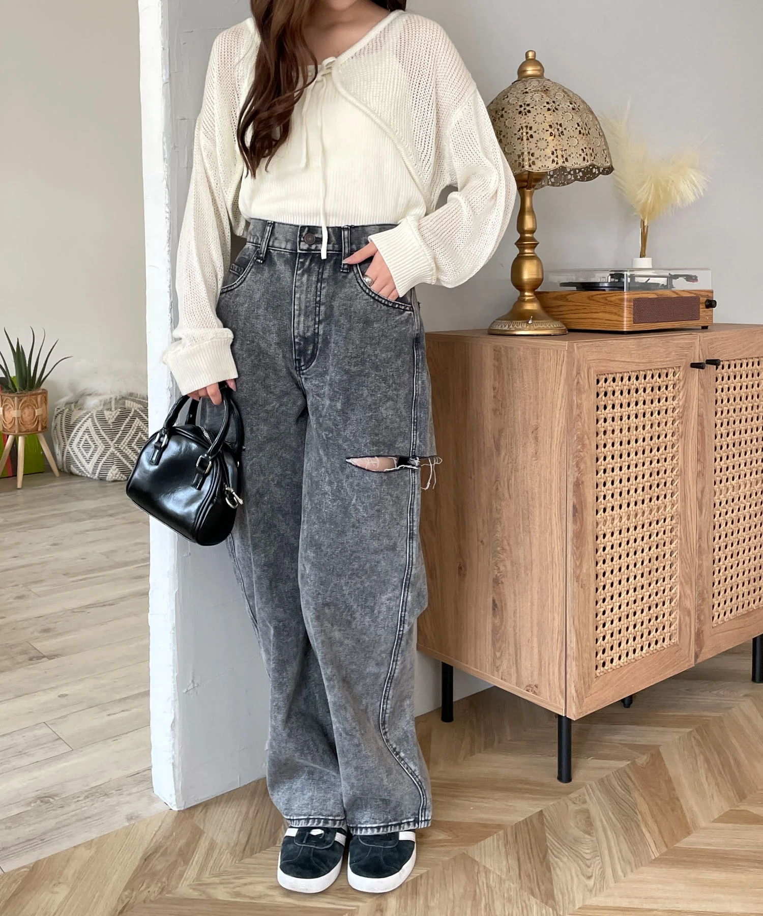 サイドカットデニムストレートパンツ - Image 5