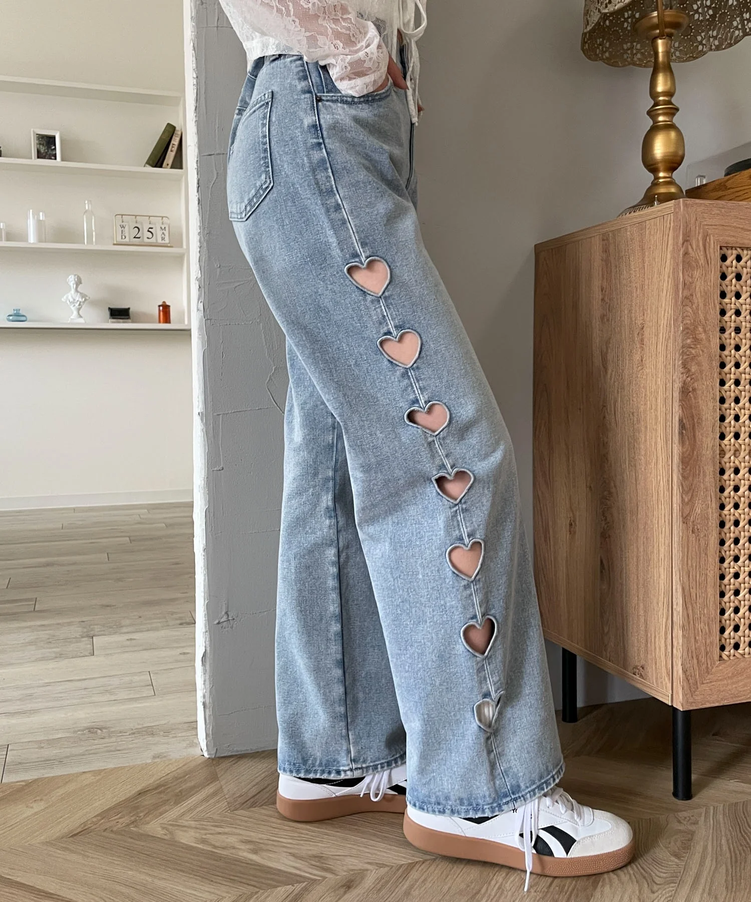 ハートサイドラインストレートパンツ - Image 10