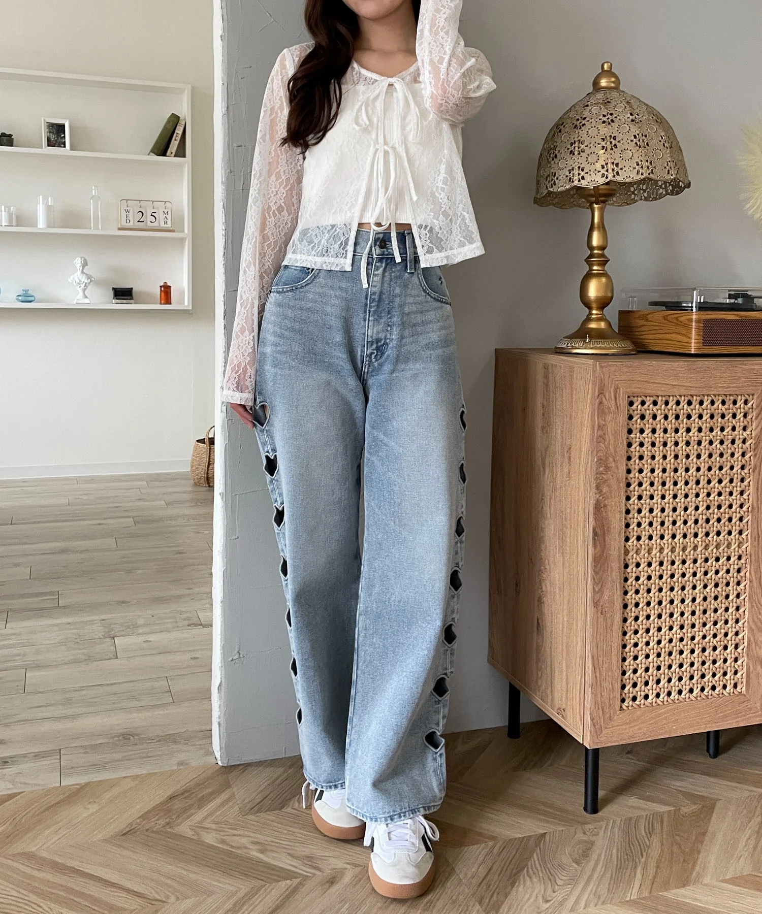 ハートサイドラインストレートパンツ - Image 11