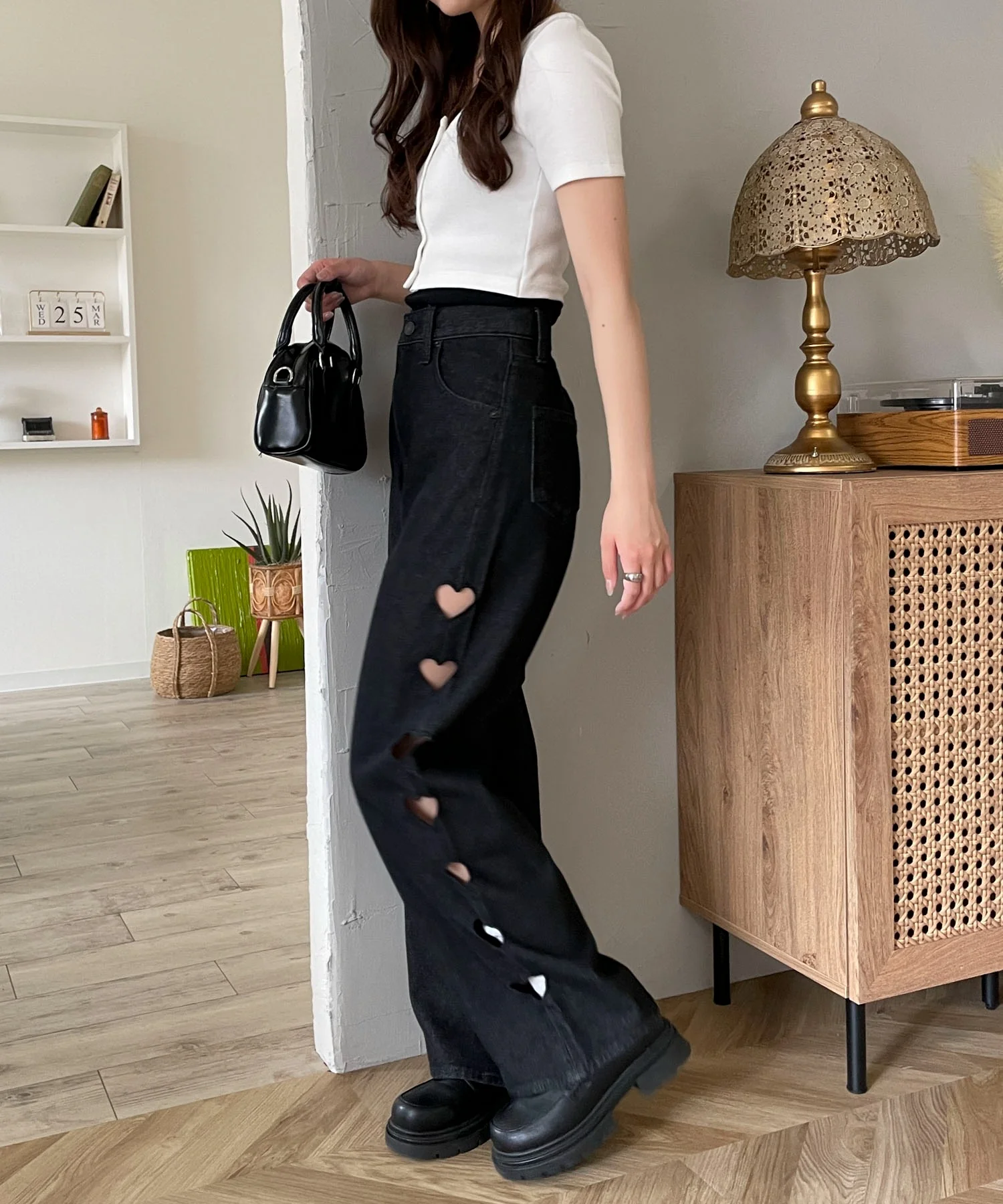 ハートサイドラインストレートパンツ - Image 14