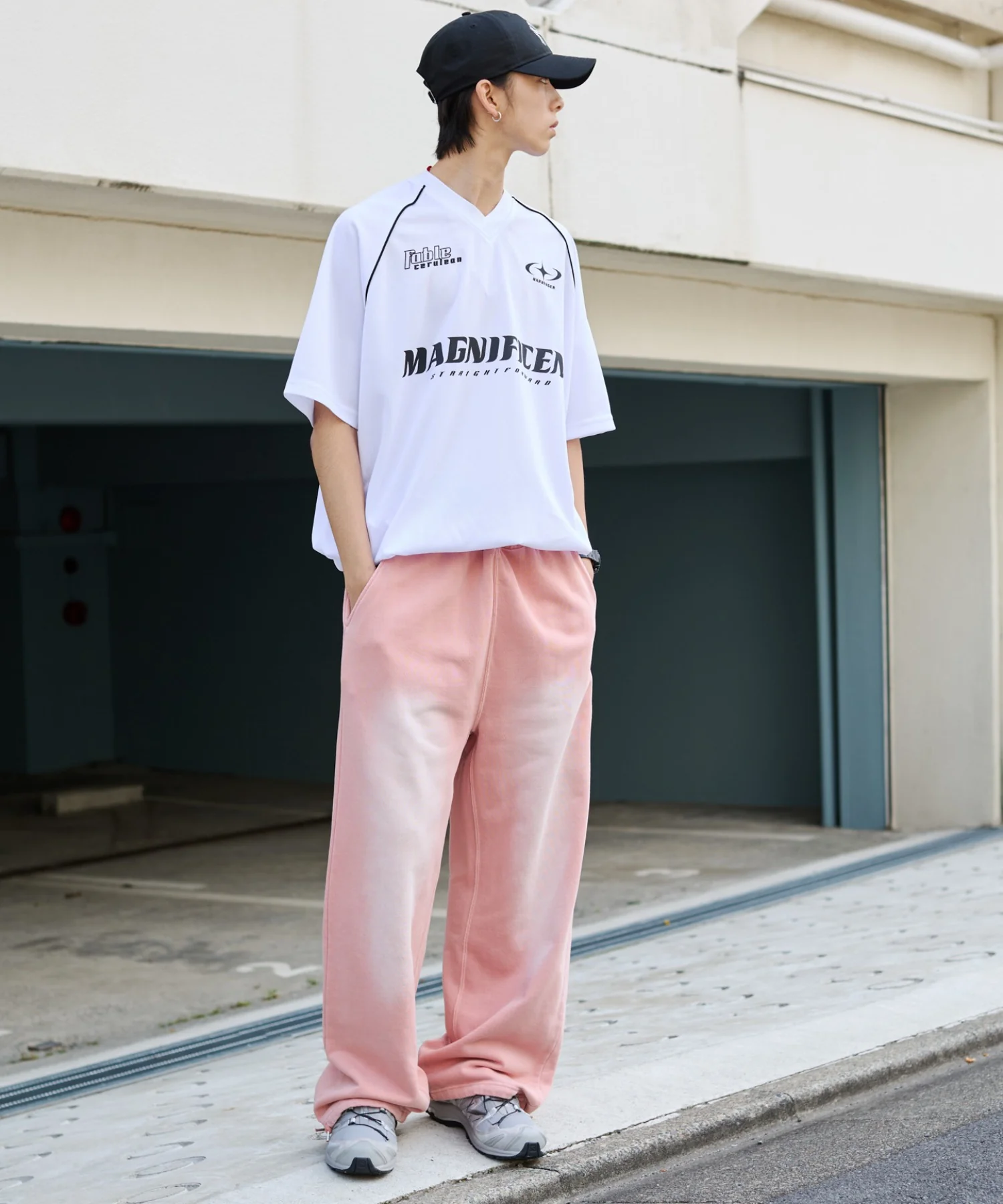 アシッドウォッシュグラフィックスウェットパンツ - Image 3