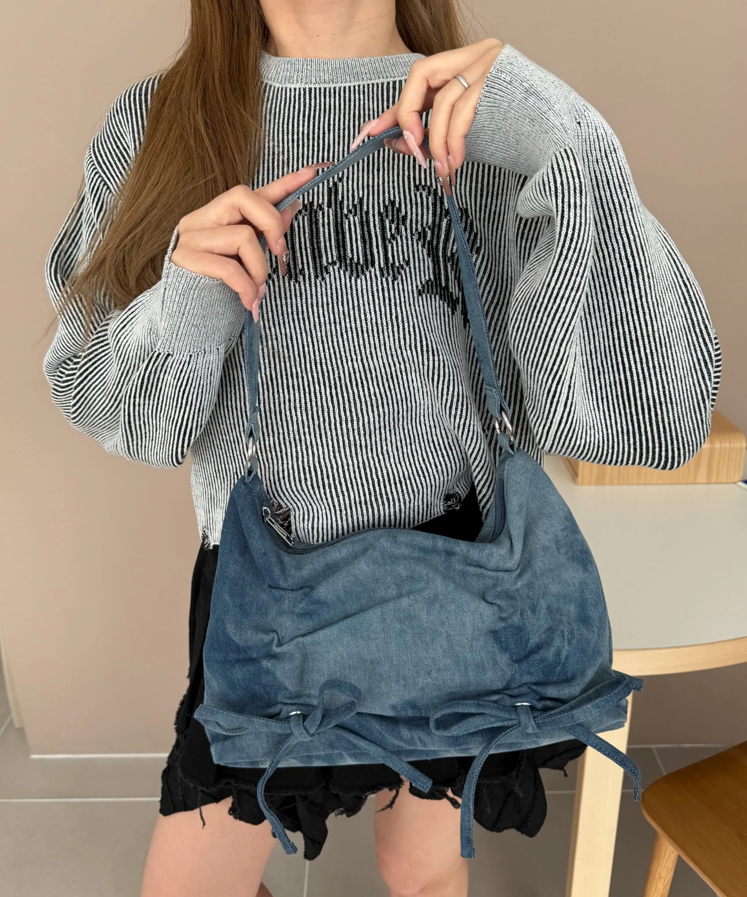ギャザーリボンハーフムーンバッグ - Image 6