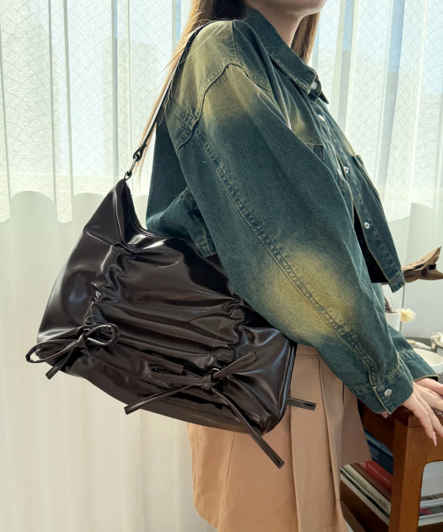 ギャザーリボンハーフムーンバッグ - Image 8