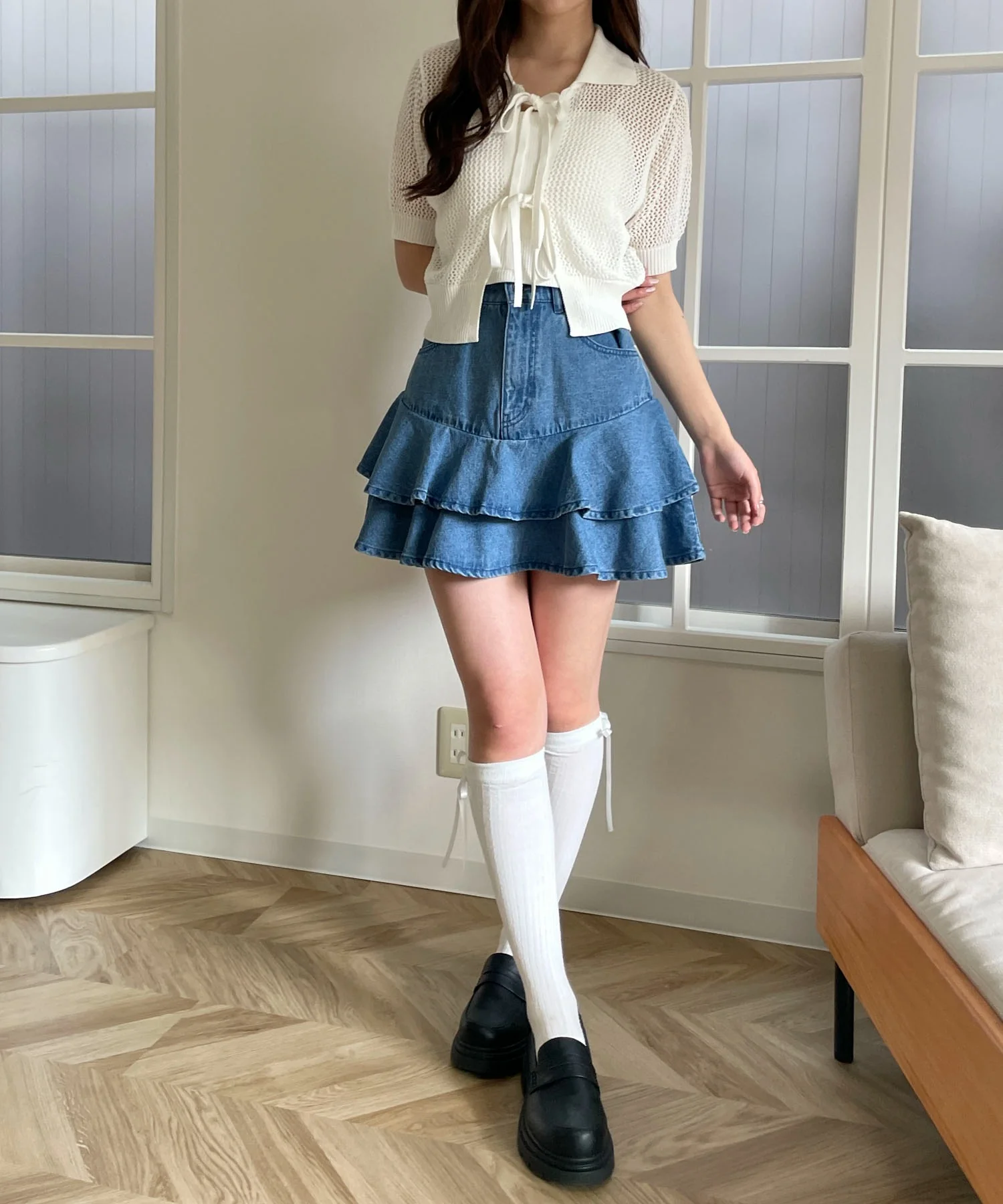 デニムフリルミニスカート - Image 3
