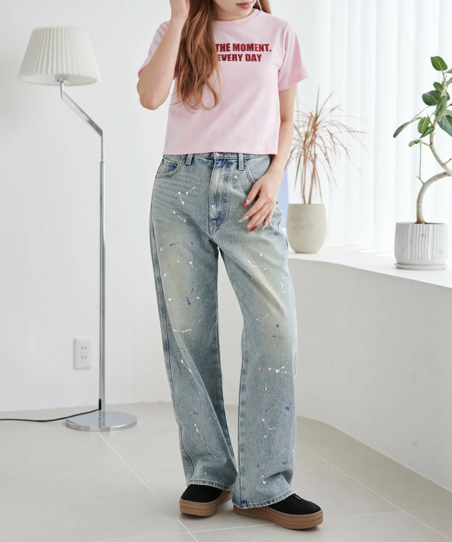 ペイントストレートデニムパンツ - Image 2