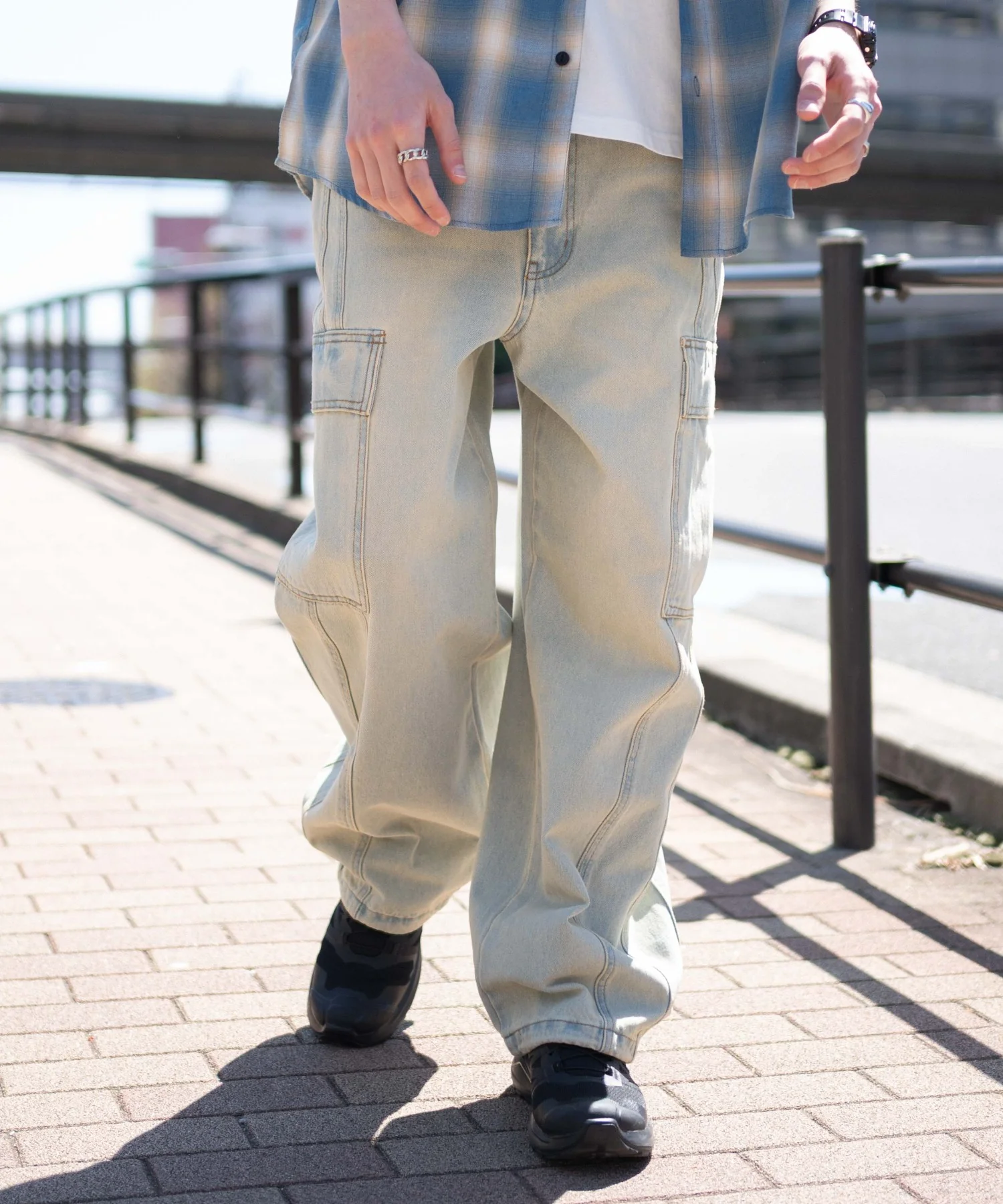 イージー3Dバレルレッグデニムカーゴパンツ - Image 14