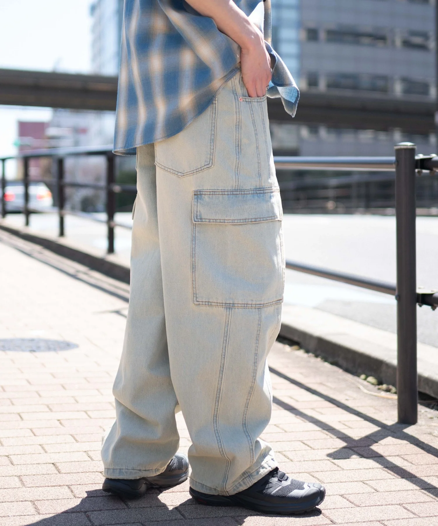 イージー3Dバレルレッグデニムカーゴパンツ - Image 15