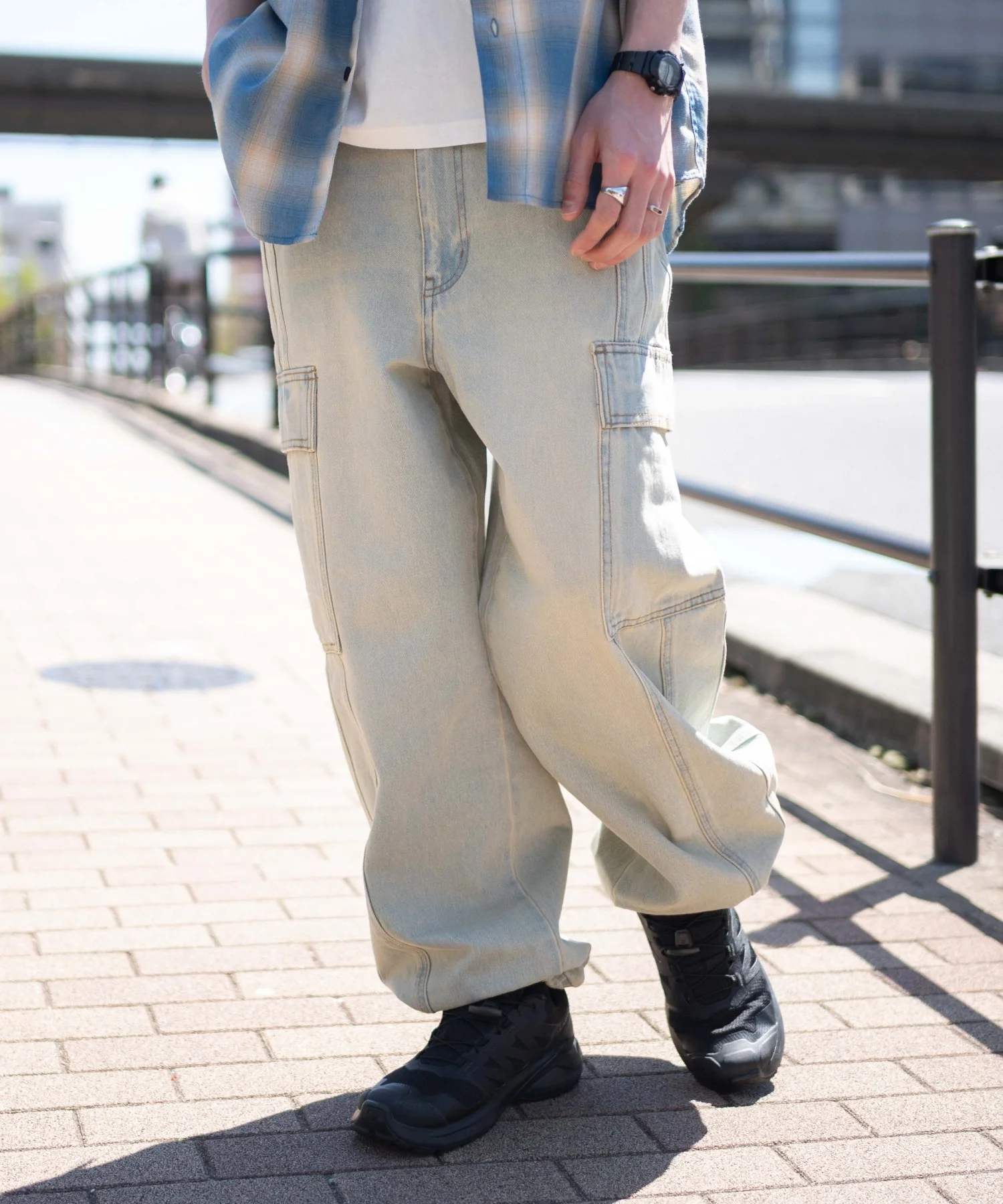 イージー3Dバレルレッグデニムカーゴパンツ - Image 16