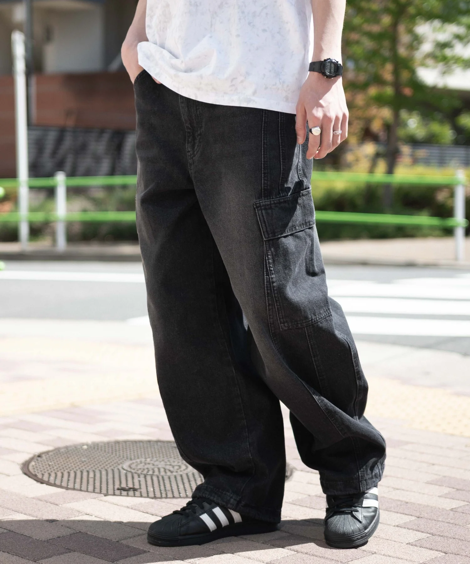 イージー3Dバレルレッグデニムカーゴパンツ - Image 3