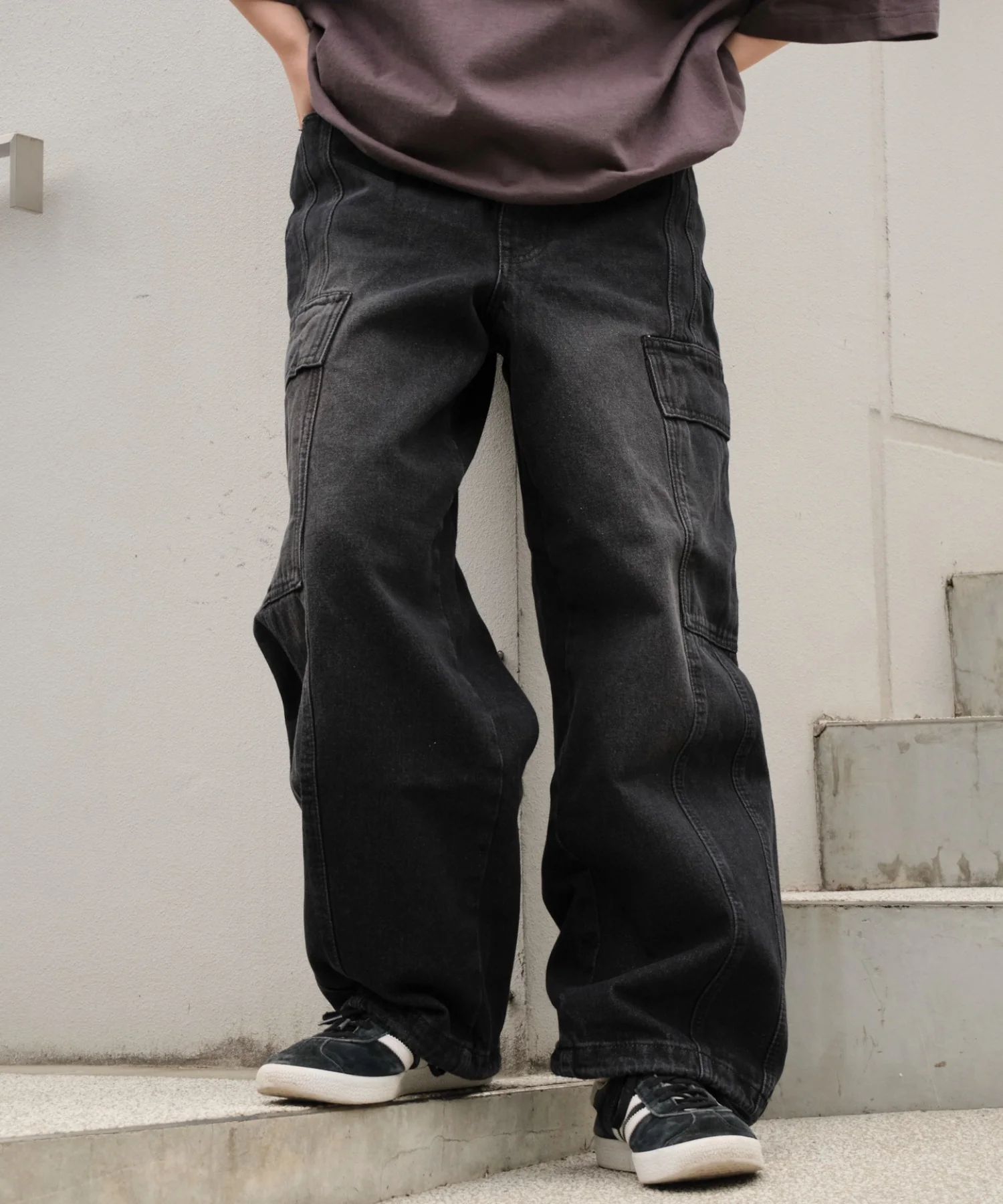 イージー3Dバレルレッグデニムカーゴパンツ - Image 36