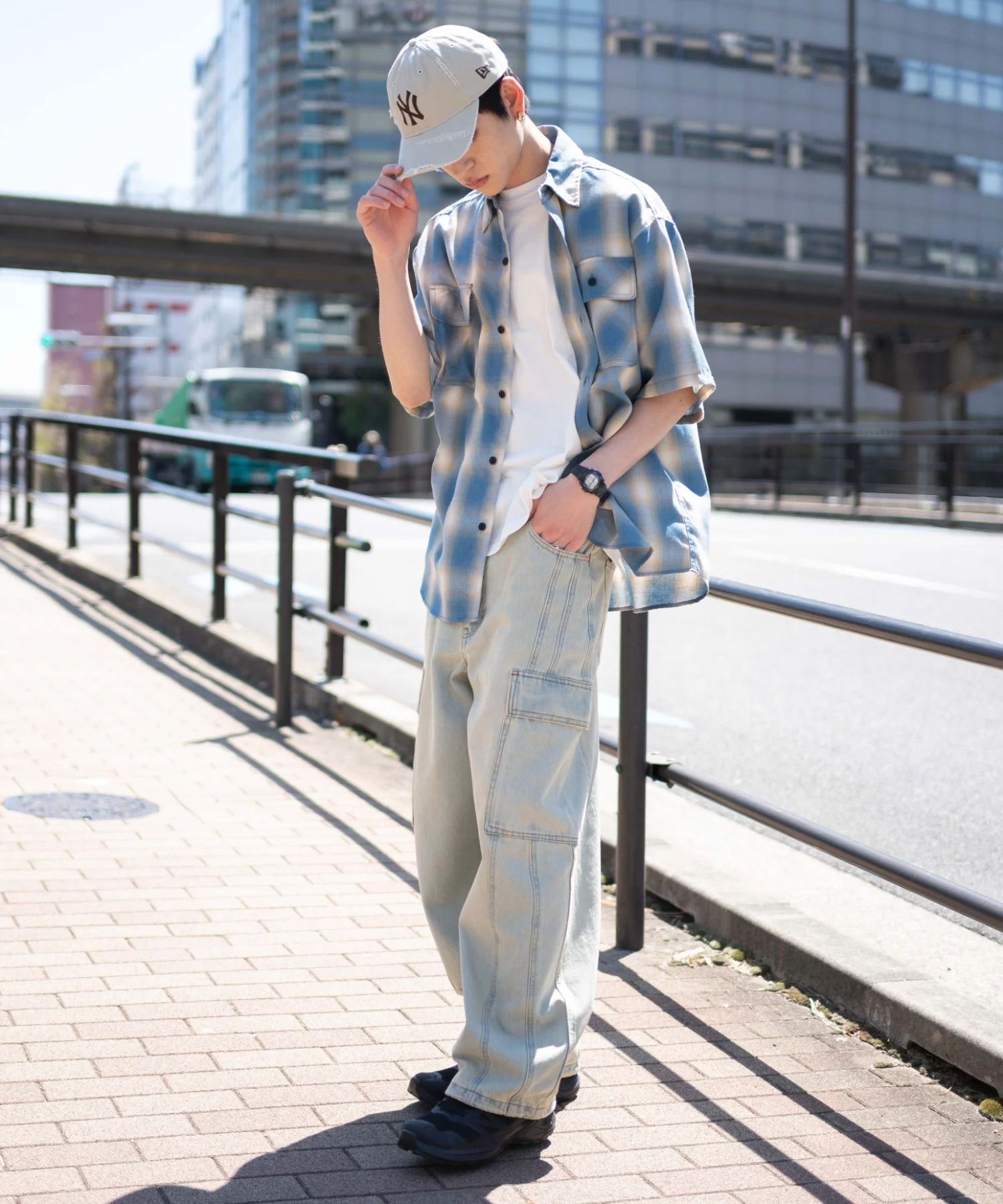 イージー3Dバレルレッグデニムカーゴパンツ - Image 4