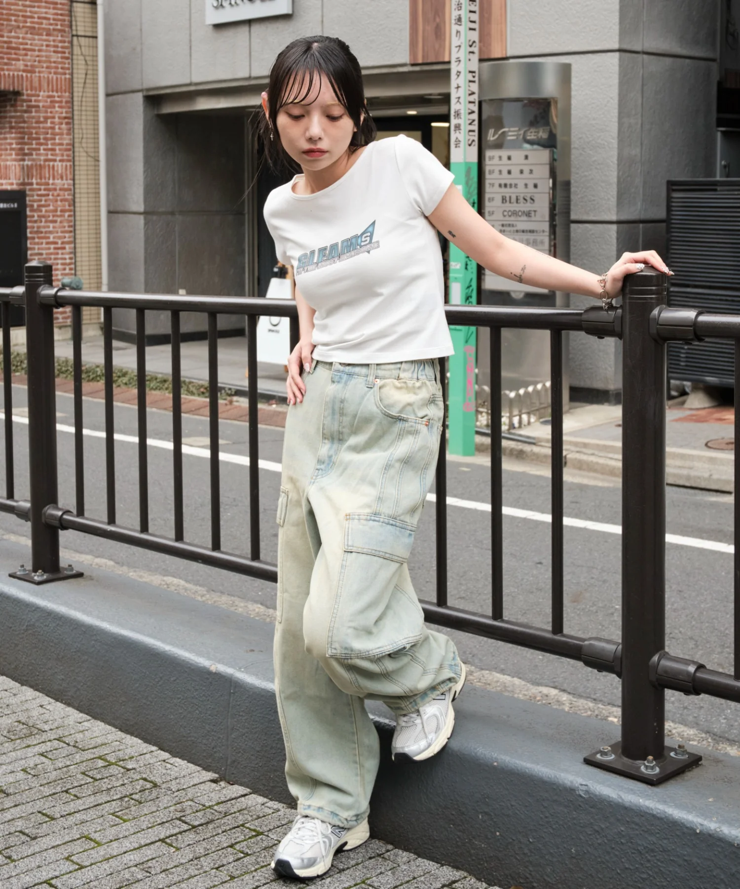 イージー3Dバレルレッグデニムカーゴパンツ - Image 5