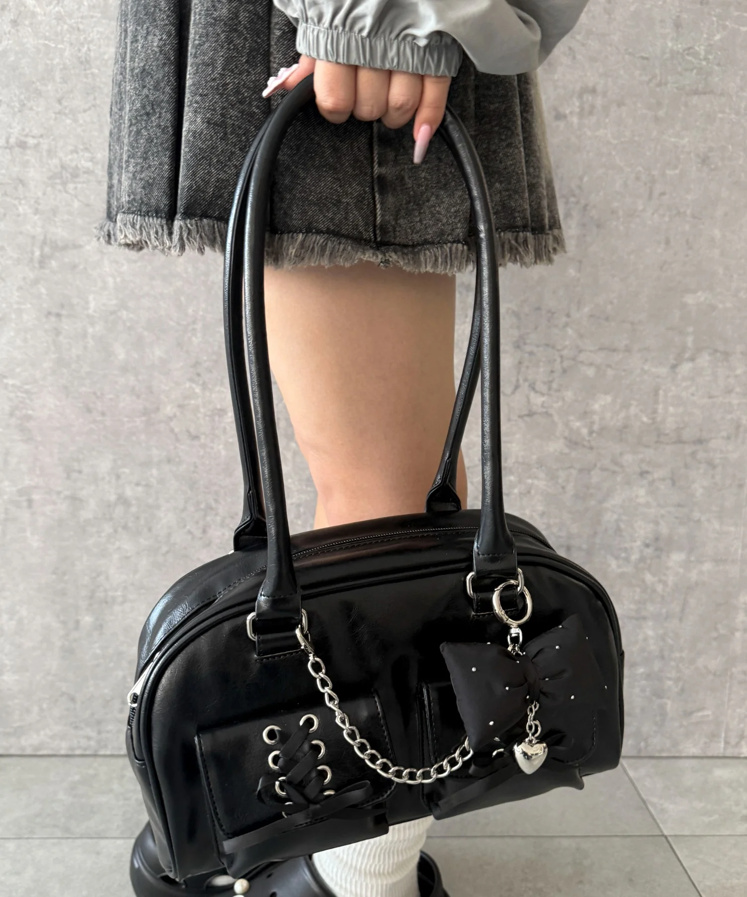 レースアップボストンバッグ - Image 8