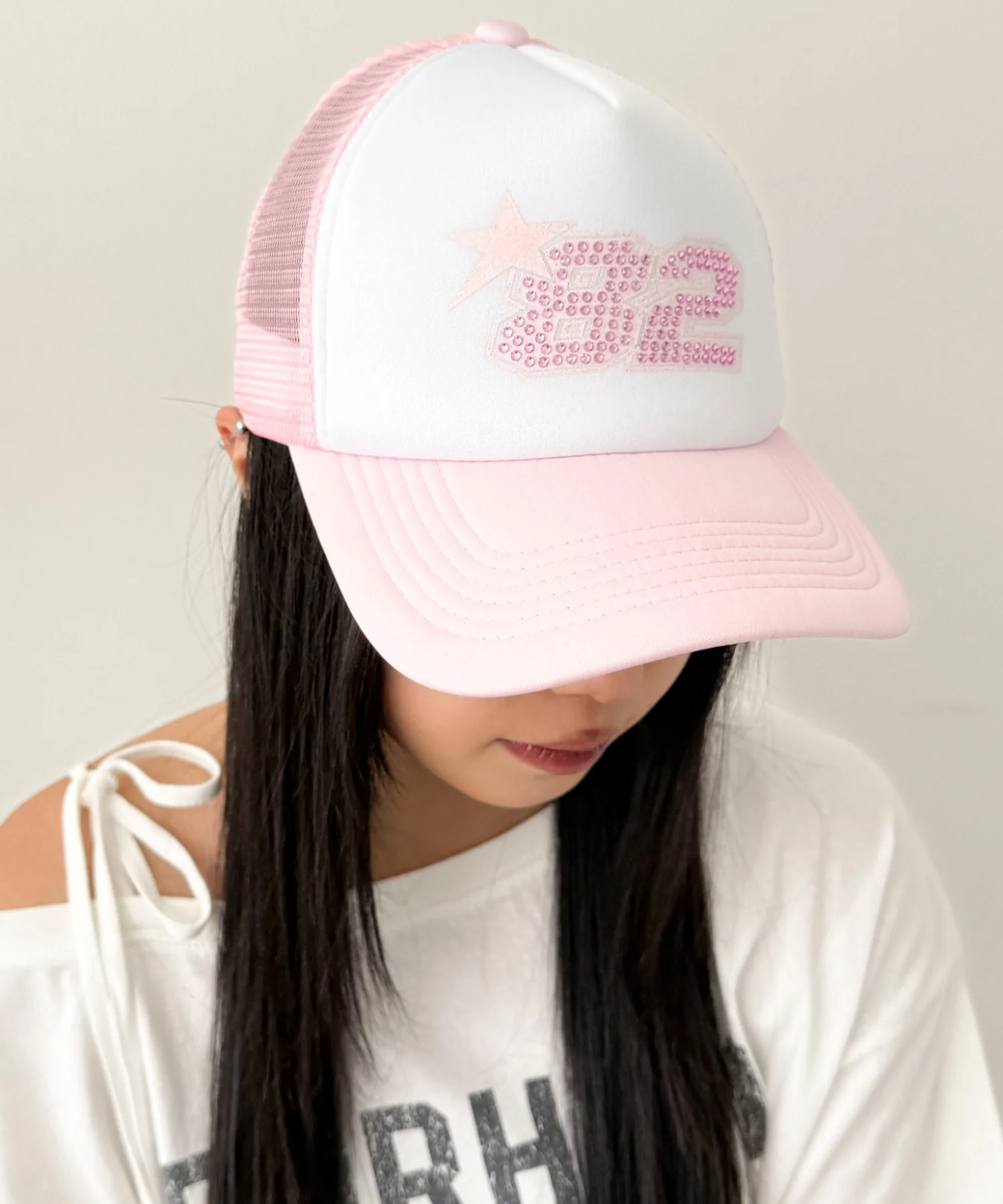 ナンバリングラインストーンメッシュキャップ - Image 4