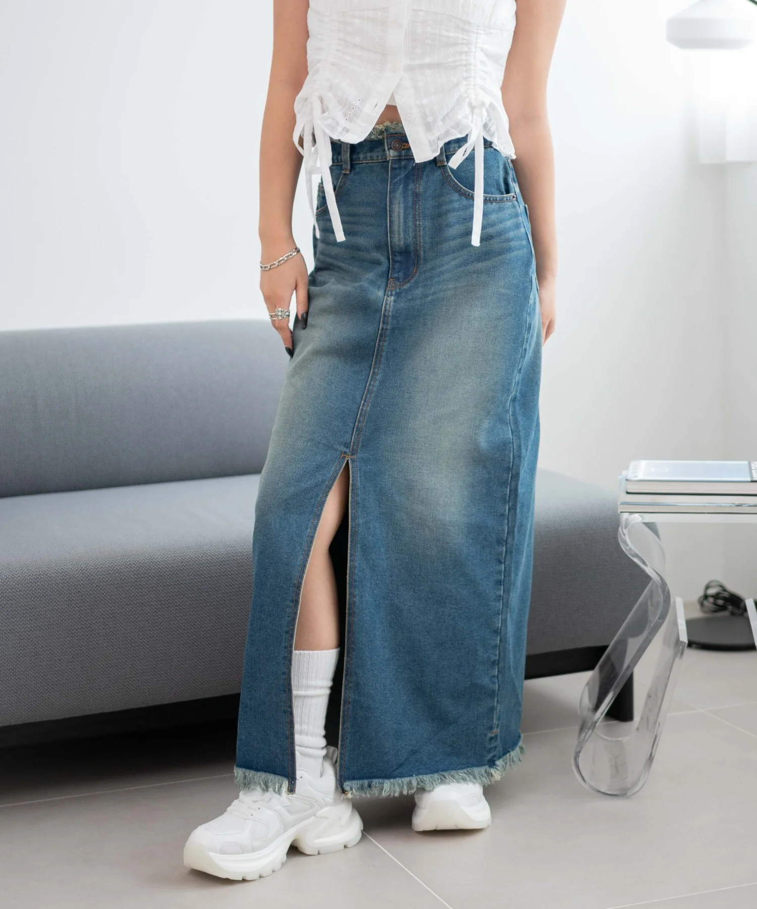 PUメッシュヒールダッドスニーカー - Image 4