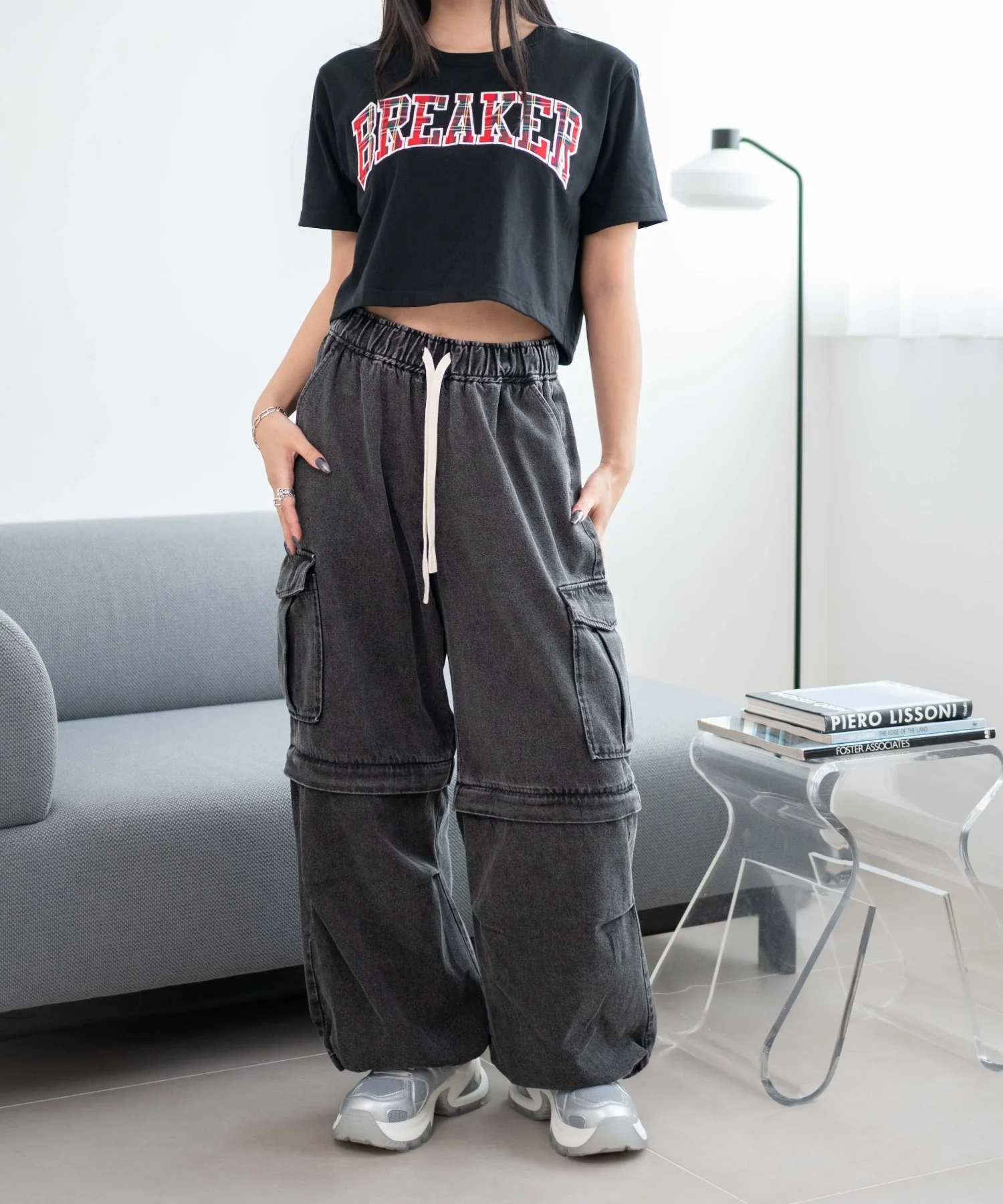 PUメッシュヒールダッドスニーカー - Image 5