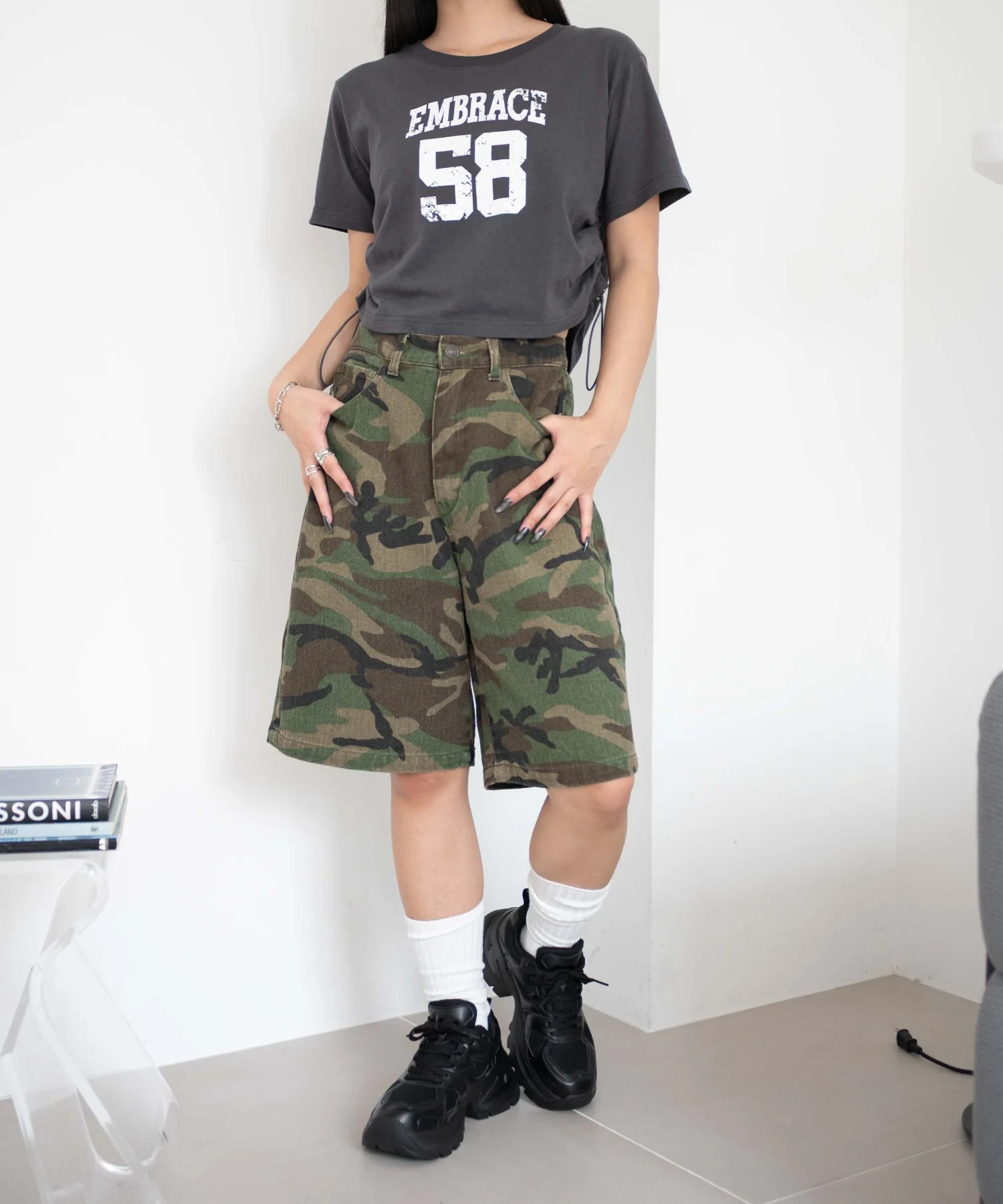 PUメッシュヒールダッドスニーカー - Image 6