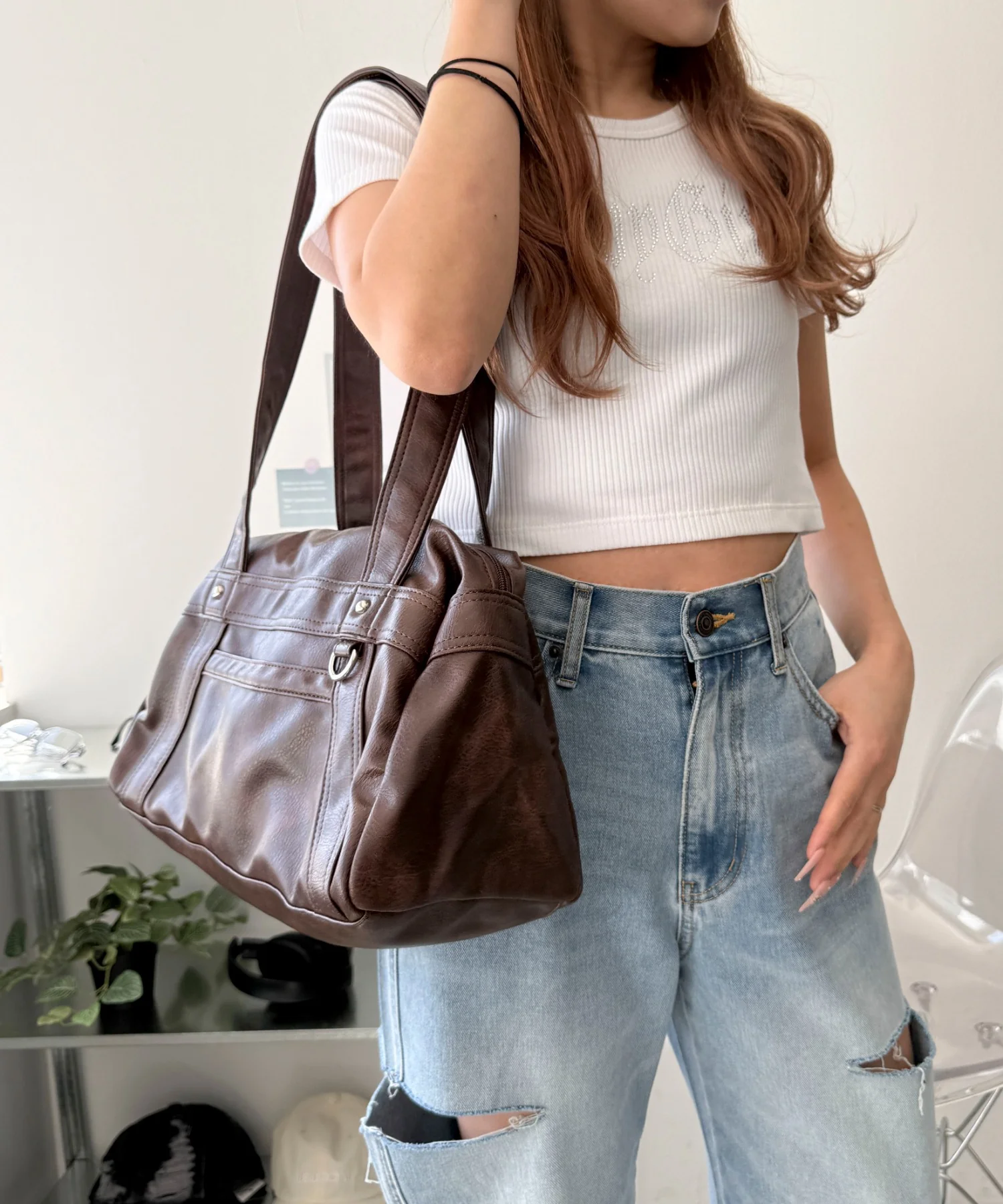 PUボストンバッグ - Image 3