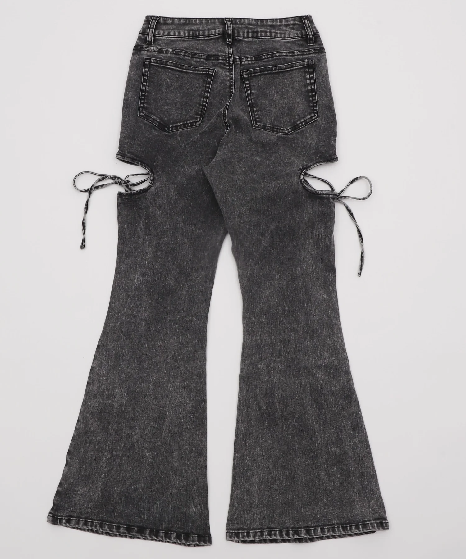 カットアウトリボンストレッチデニムフレアパンツ - Image 21