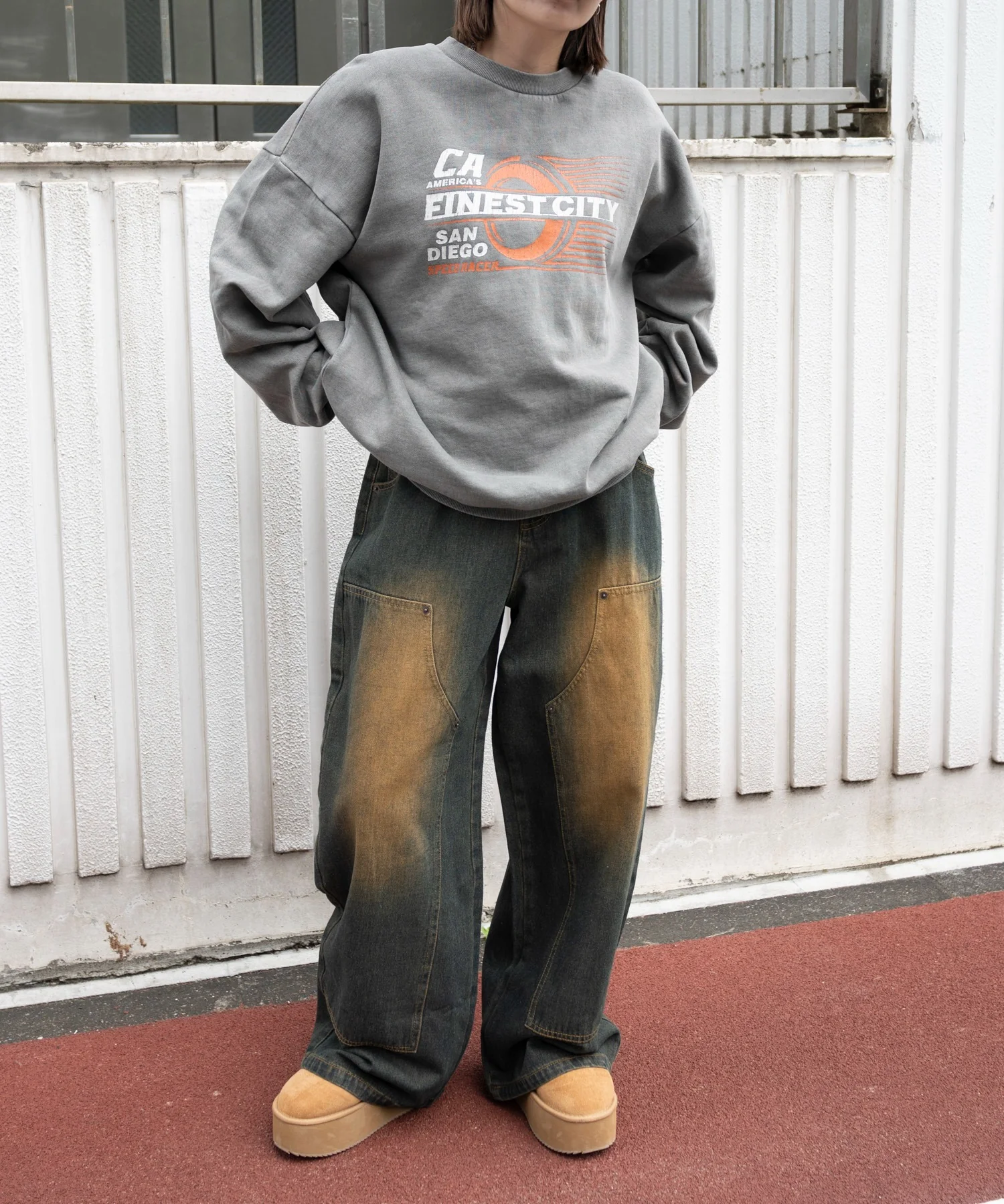 ヴィンテージウォッシュダブルニーバギーパンツ - Image 7