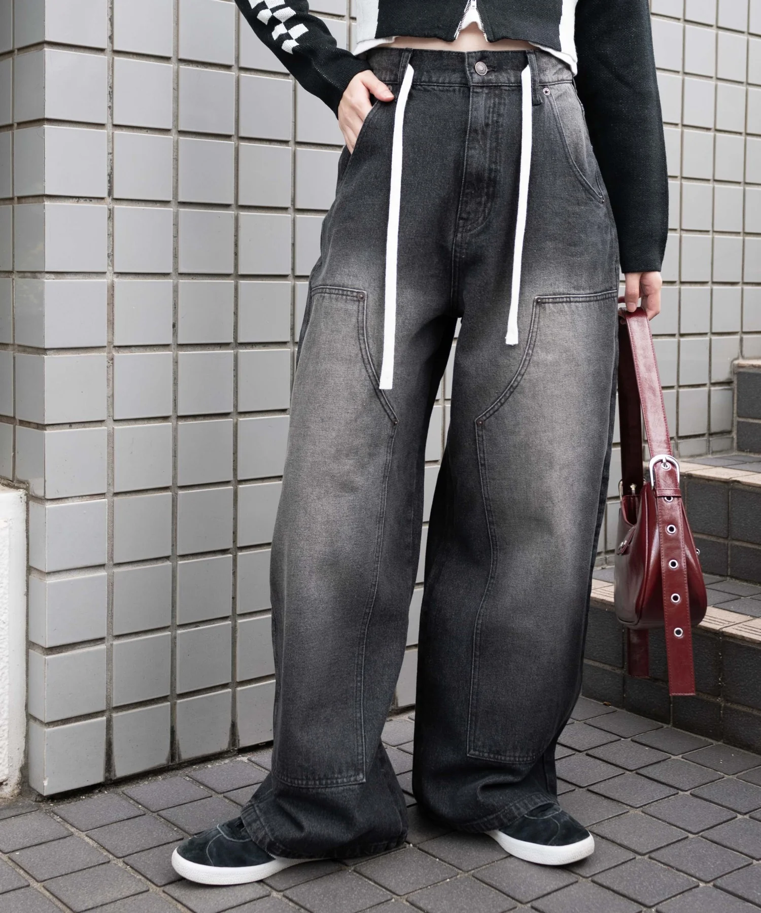 ヴィンテージウォッシュダブルニーバギーパンツ - Image 8