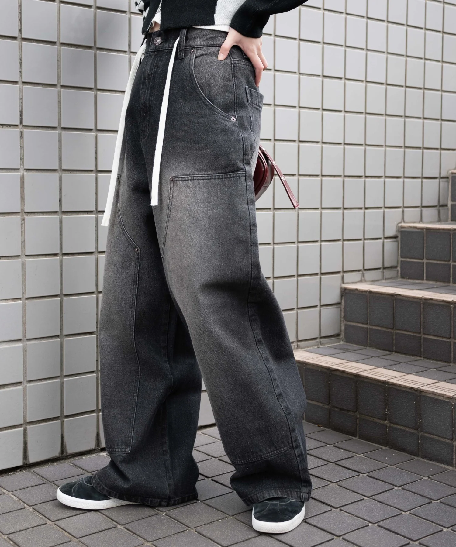 ヴィンテージウォッシュダブルニーバギーパンツ - Image 9
