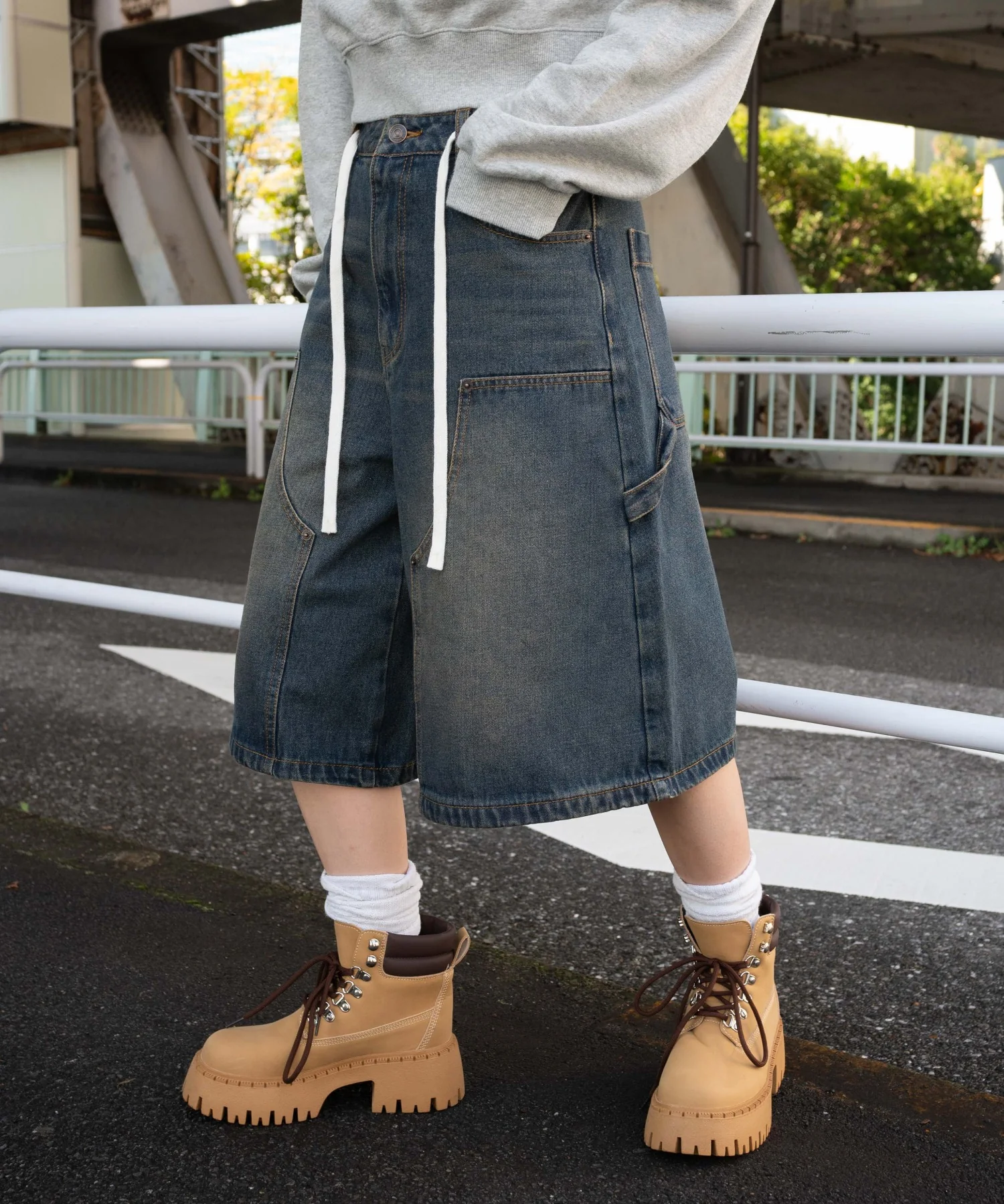 ウエストドロストダブルニーバギーハーフパンツ - Image 12