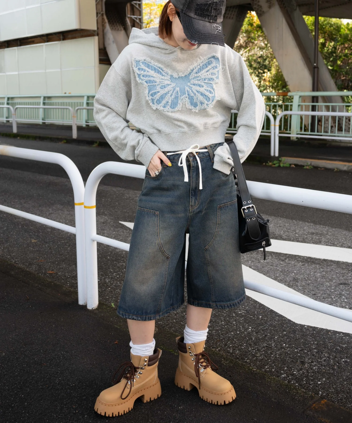 ウエストドロストダブルニーバギーハーフパンツ - Image 14