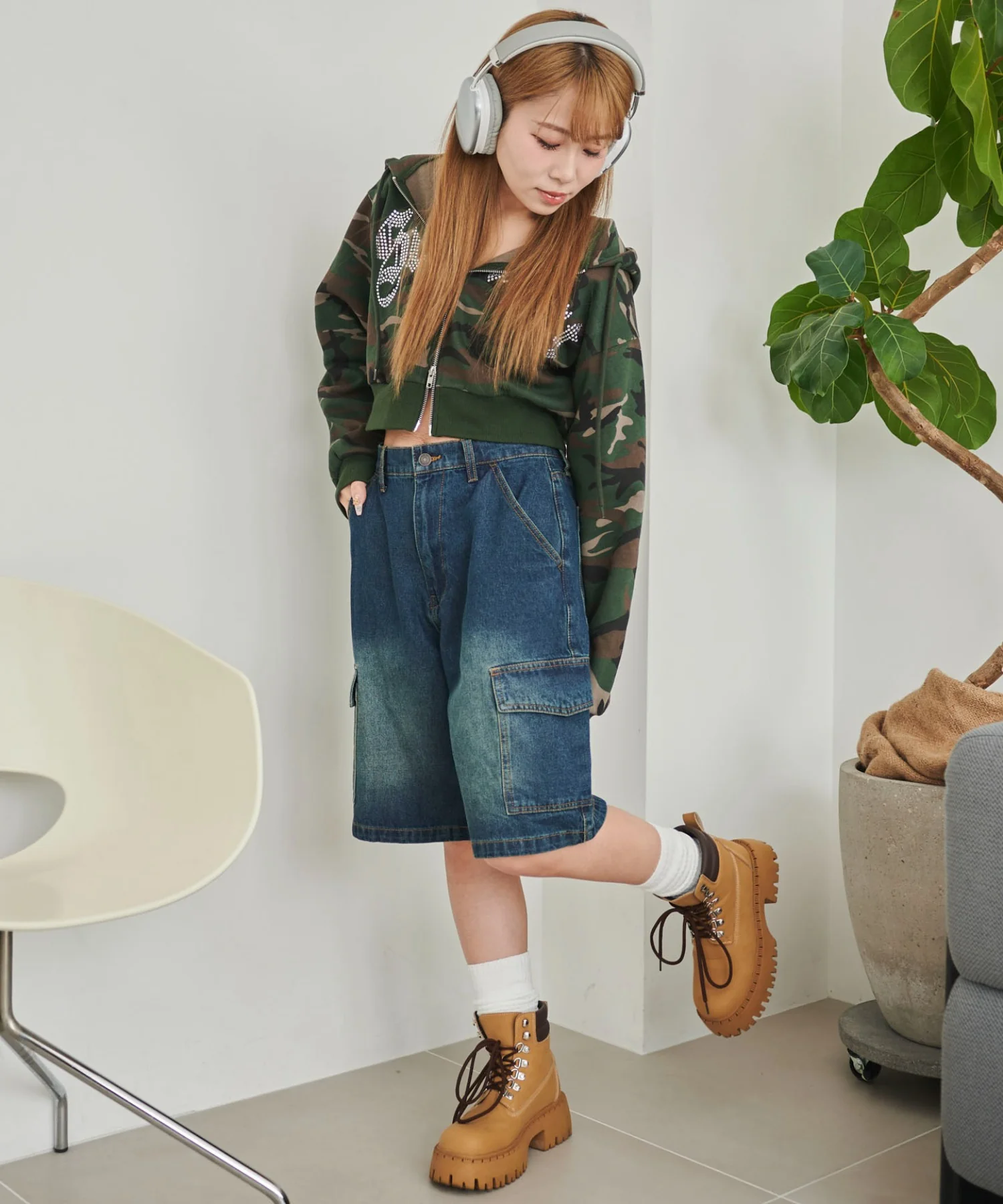ヴィンテージウォッシュカーゴハーフパンツ - Image 10