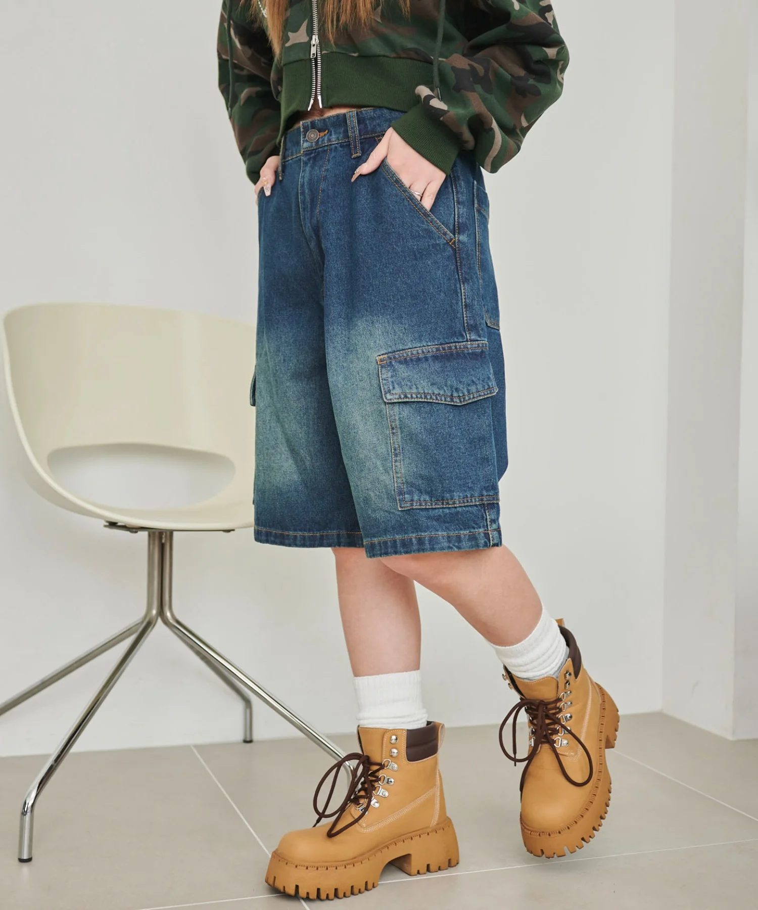 ヴィンテージウォッシュカーゴハーフパンツ - Image 26