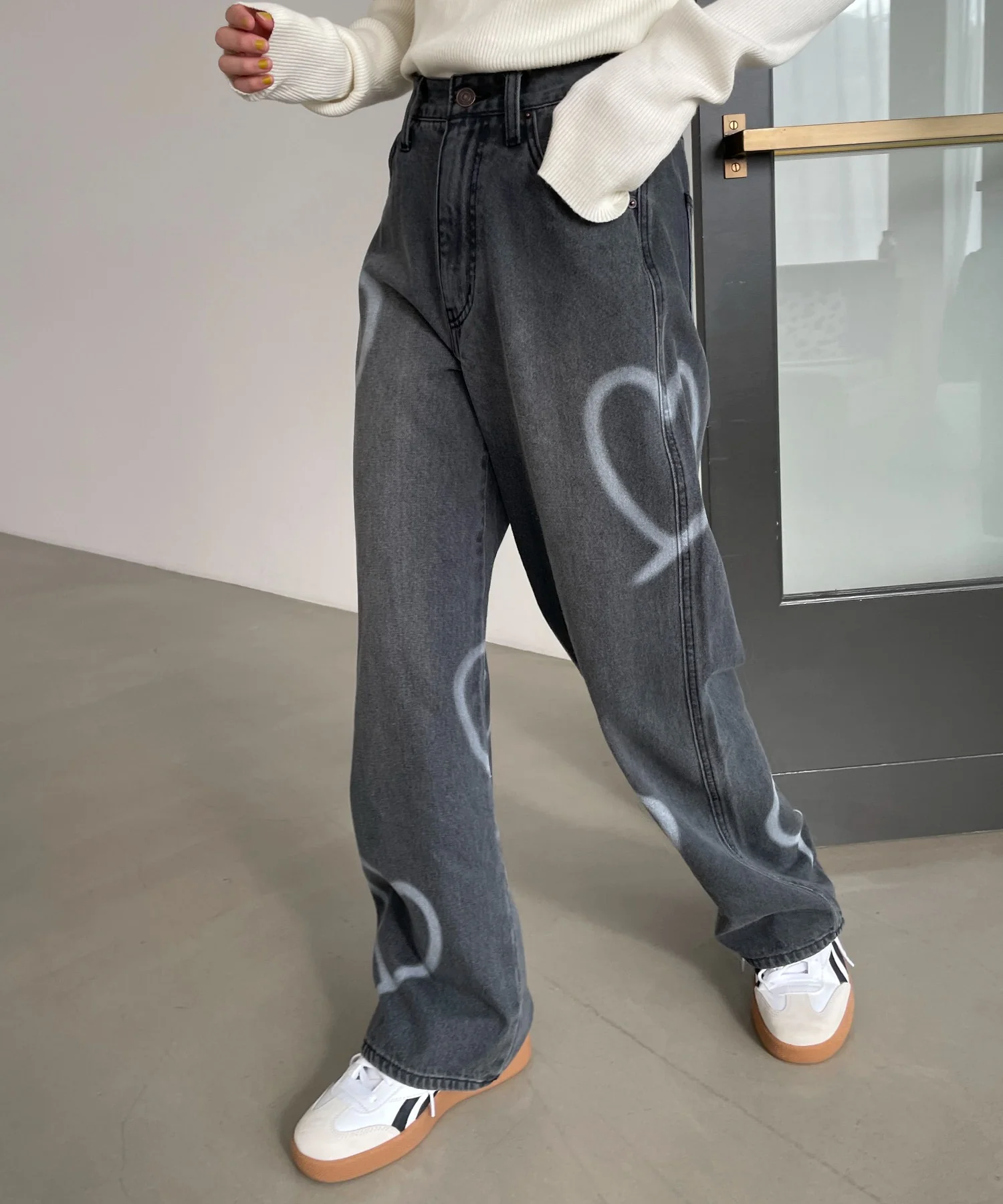 スプレーペイントストレートデニムパンツ - Image 20