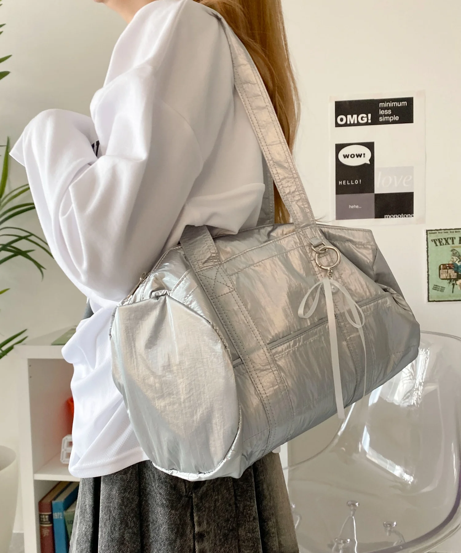 サテンリボンチャーム付きボストンバッグ - Image 14