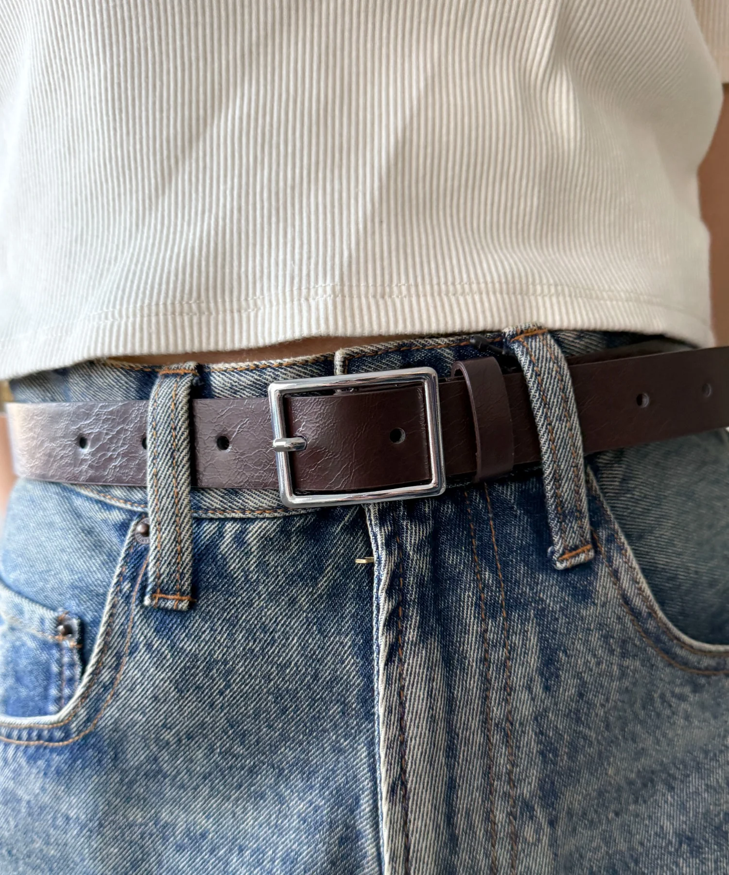 LスクエアバックルPUベルト - Image 2