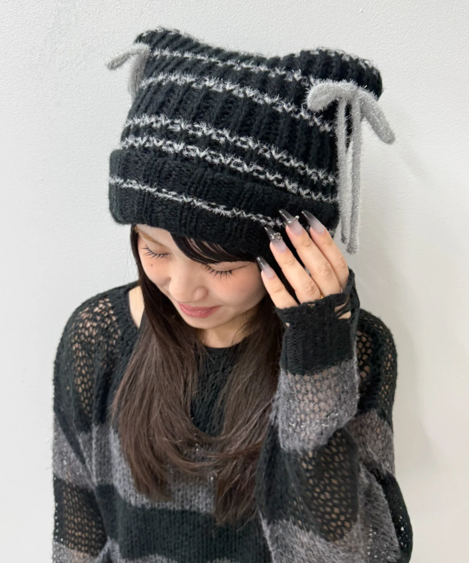 ラメリボンネコミミニットキャップ - Image 12
