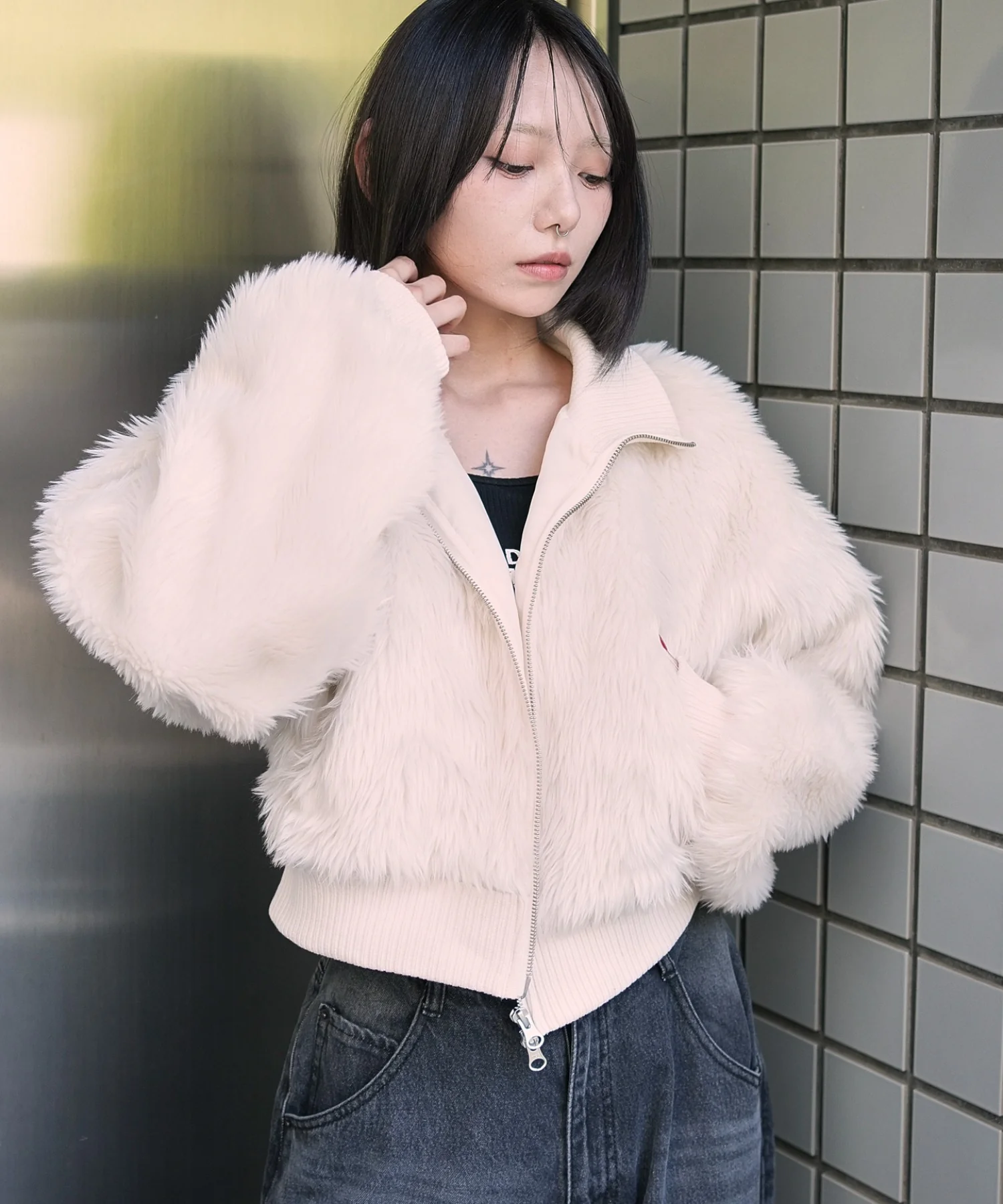 フェイクファーショートブルゾン - Image 18