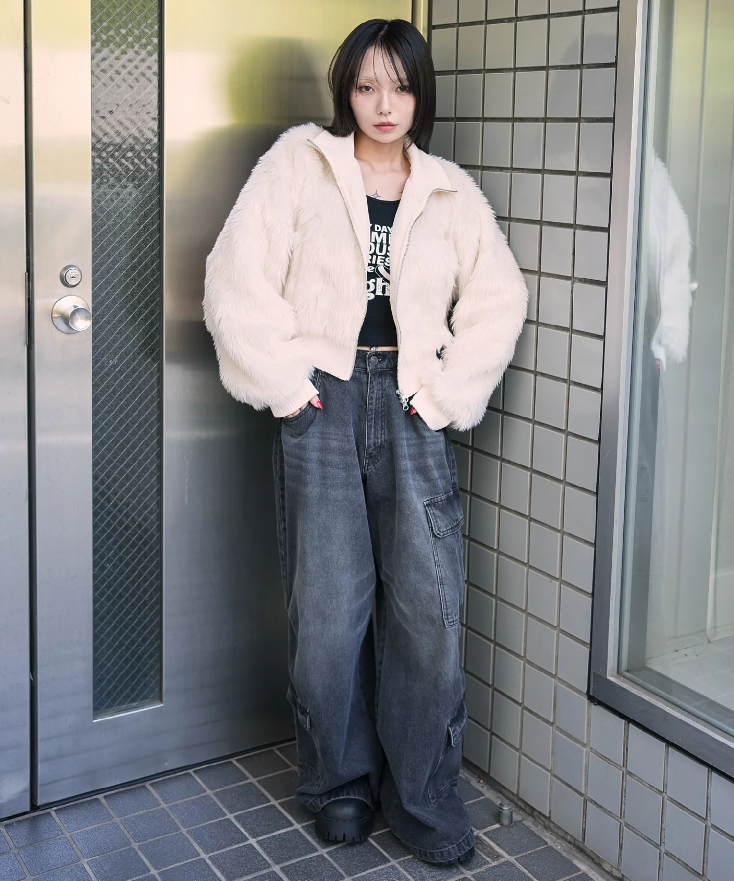 フェイクファーショートブルゾン - Image 20