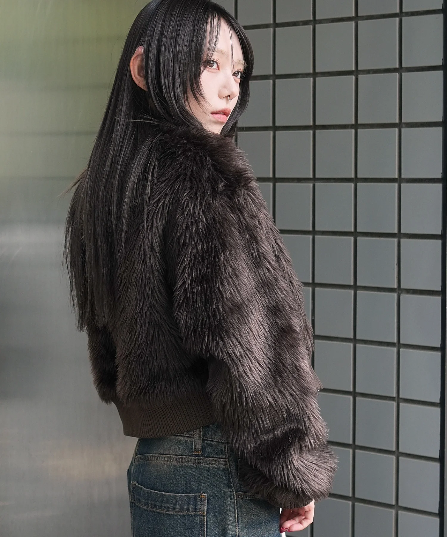 フェイクファーショートブルゾン - Image 21