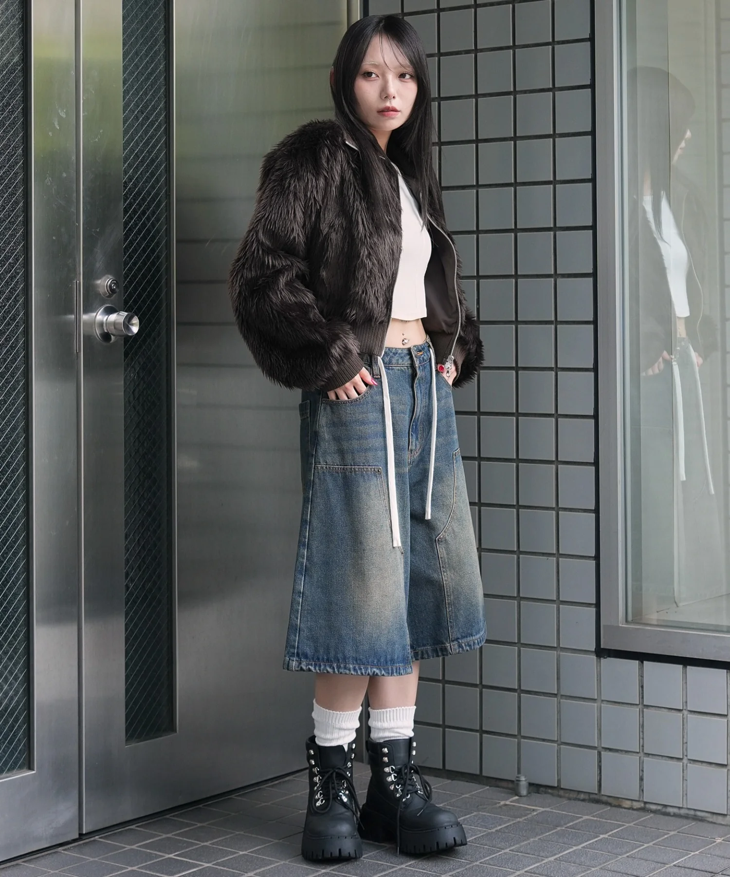 フェイクファーショートブルゾン - Image 23