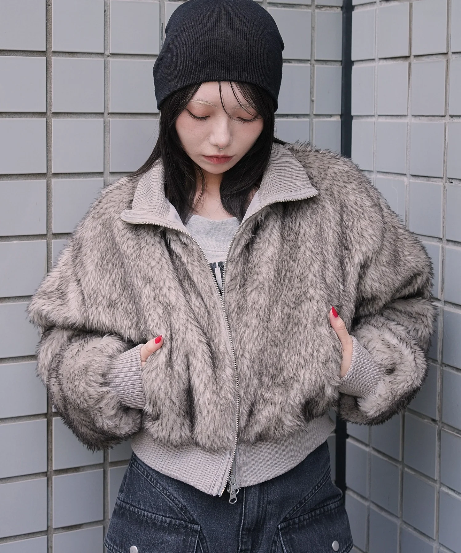フェイクファーショートブルゾン - Image 27
