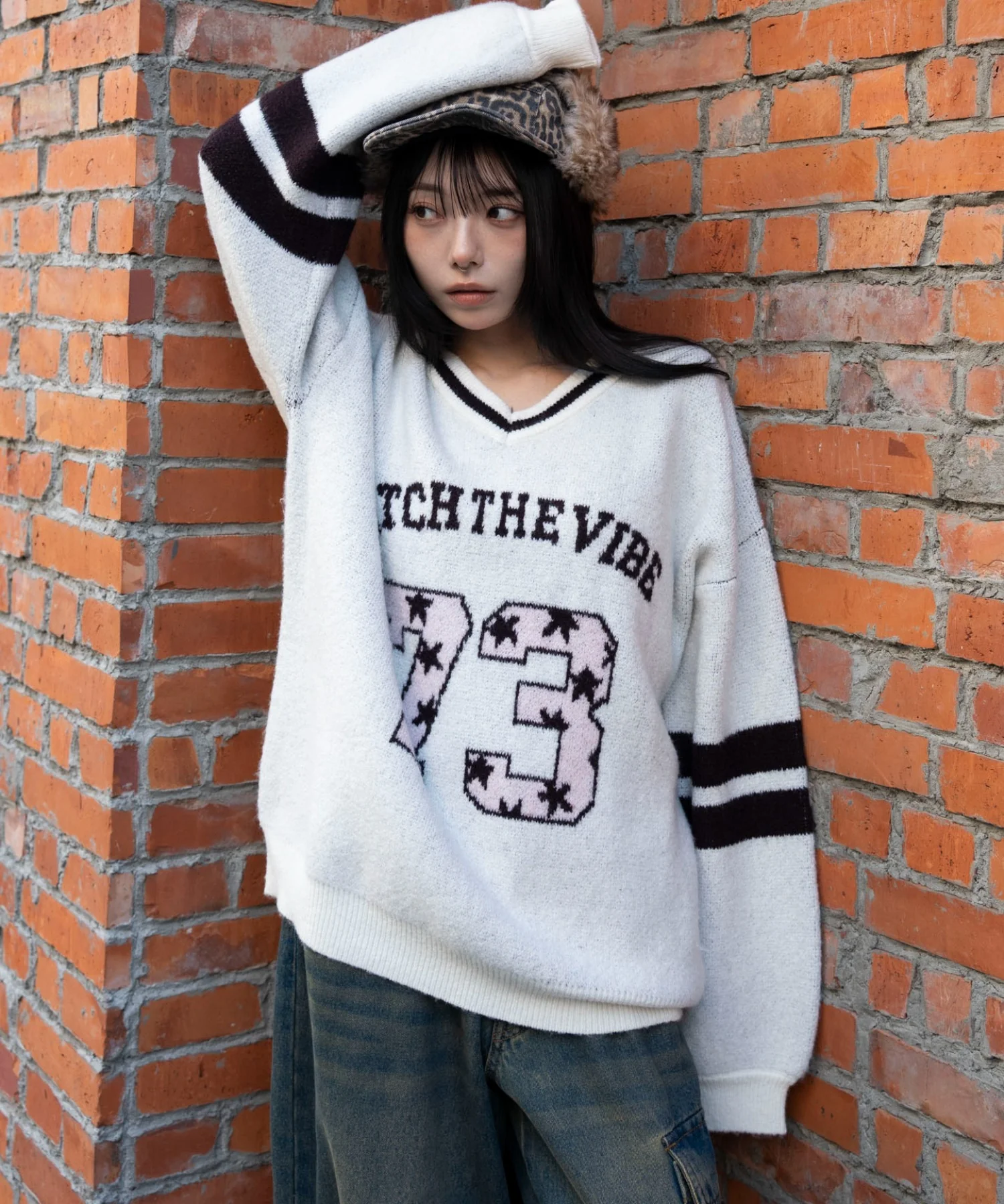 フラッフィーVネックニットBIGプルオーバー - Image 17