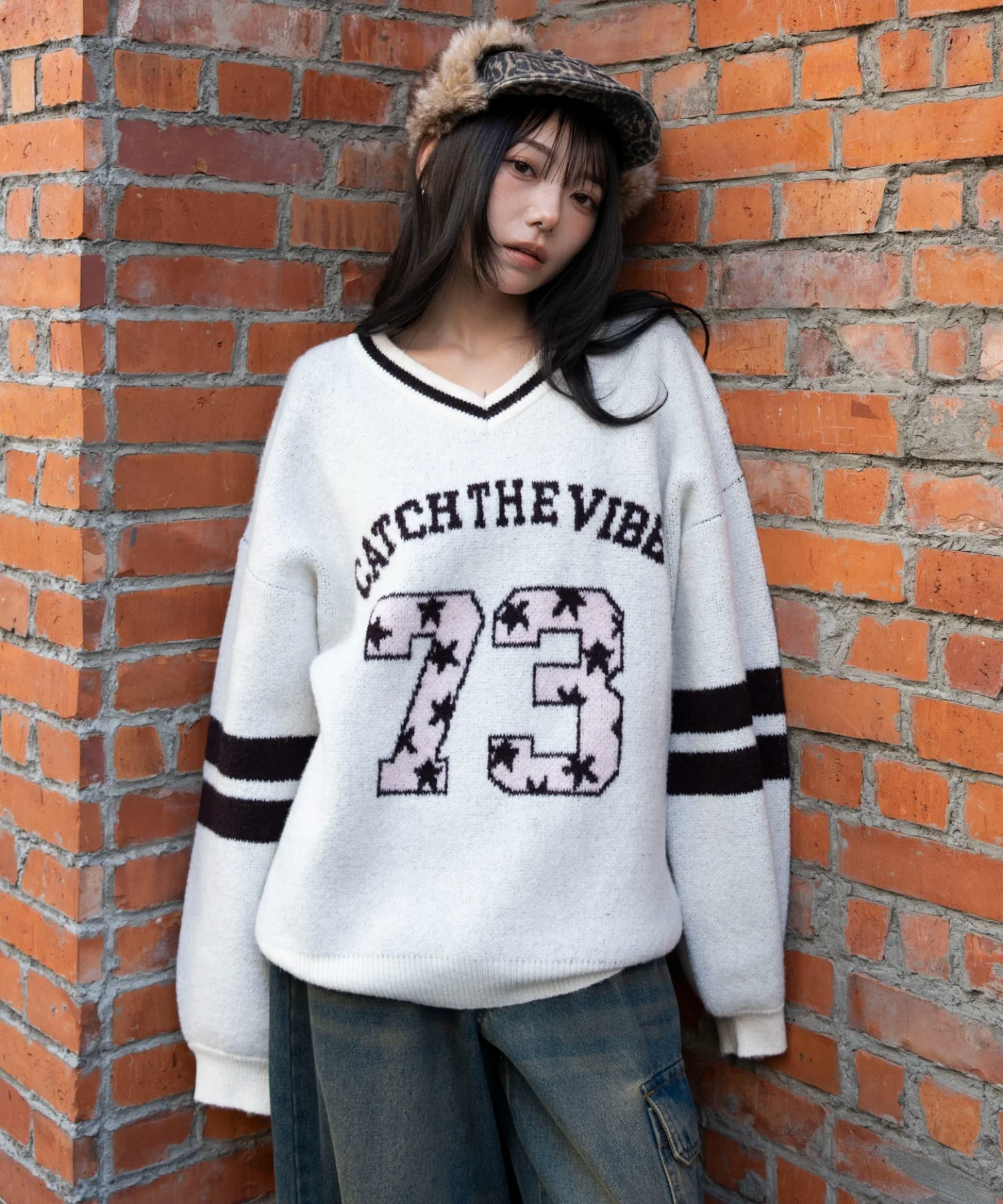 フラッフィーVネックニットBIGプルオーバー - Image 18