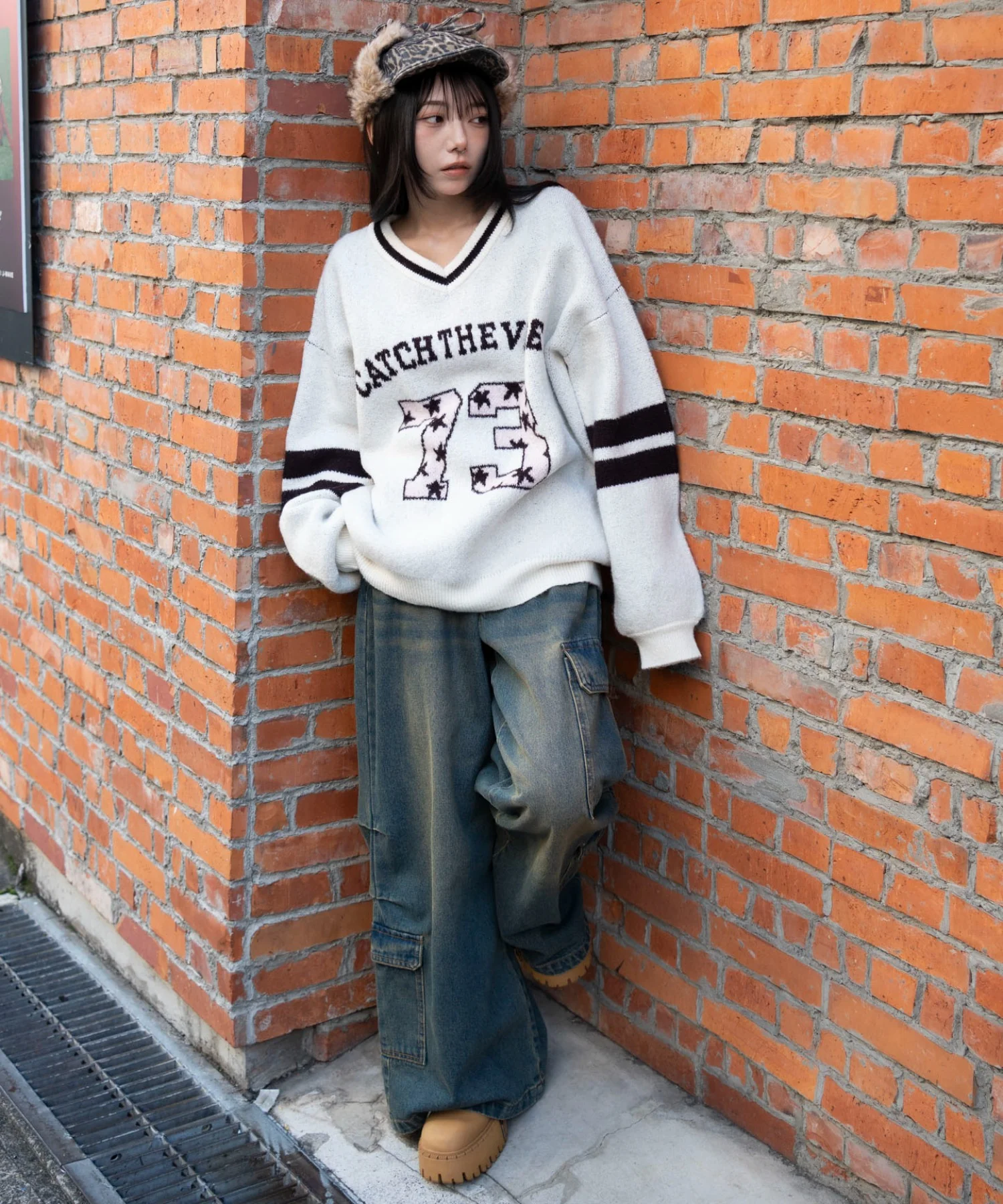 フラッフィーVネックニットBIGプルオーバー - Image 20