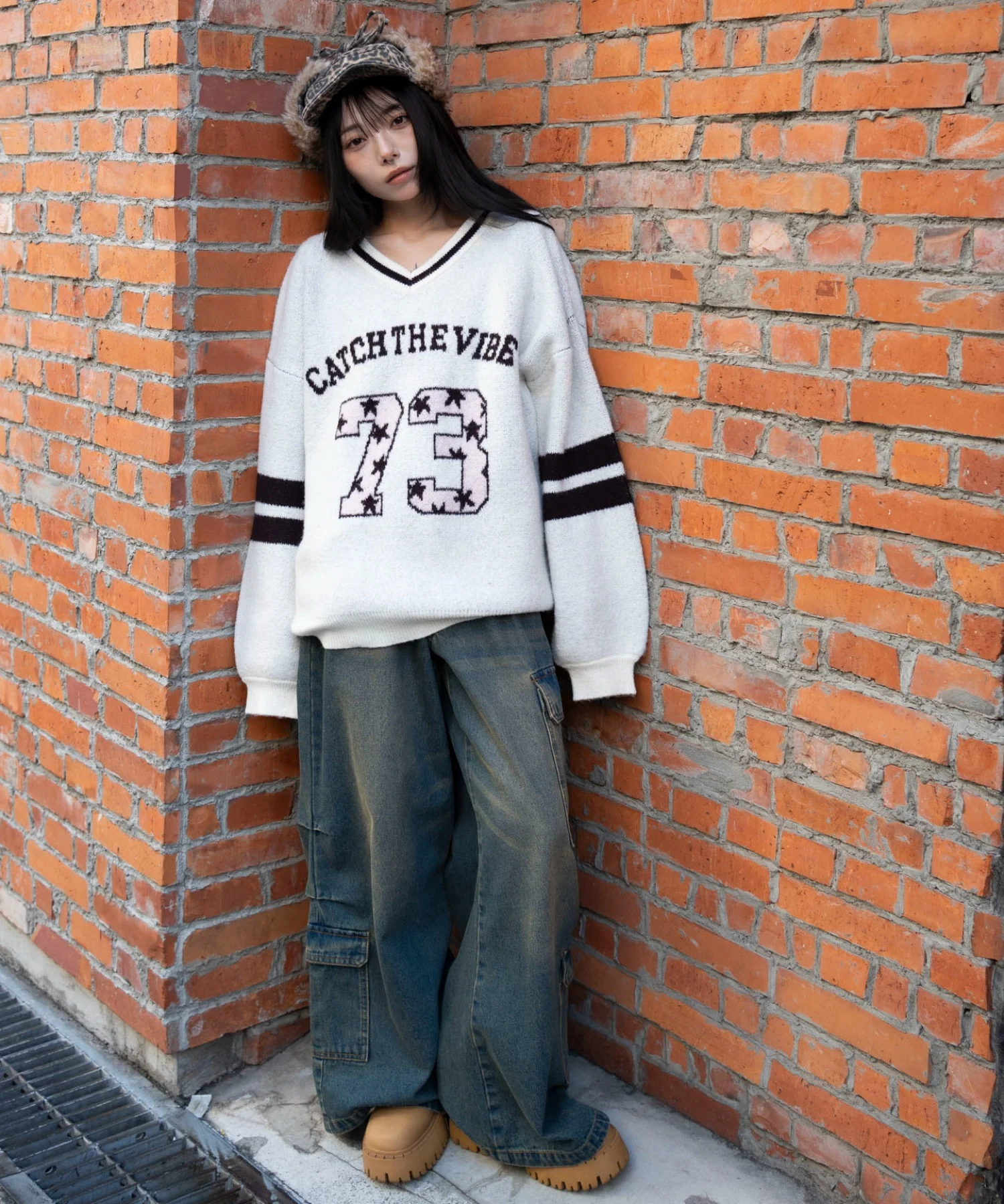 フラッフィーVネックニットBIGプルオーバー - Image 7