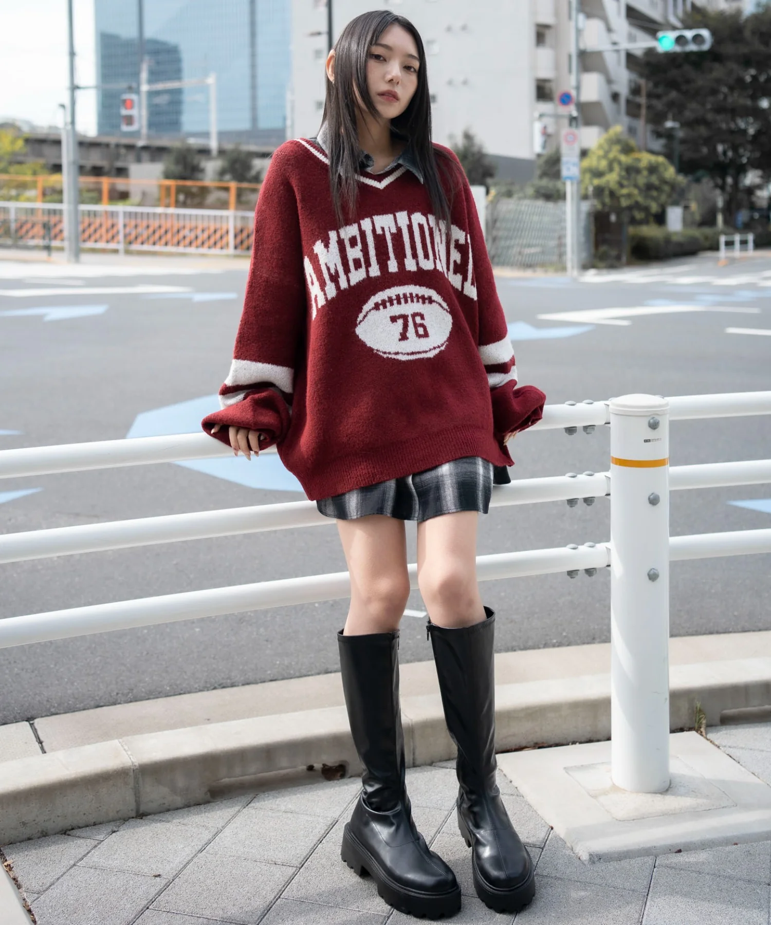 フラッフィーVネックニットBIGプルオーバー - Image 9