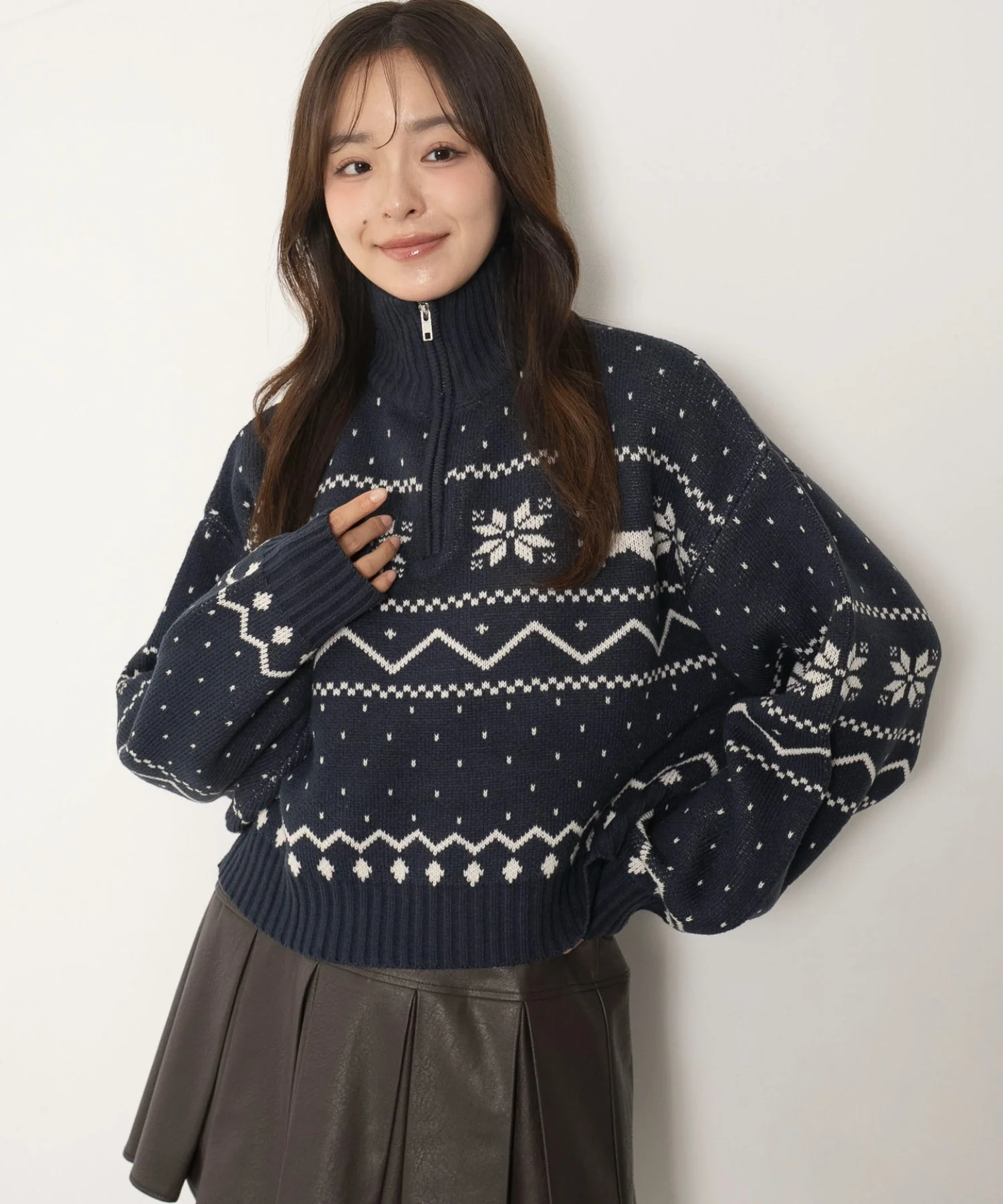 ノルディック柄ハーフジップニット - Image 13