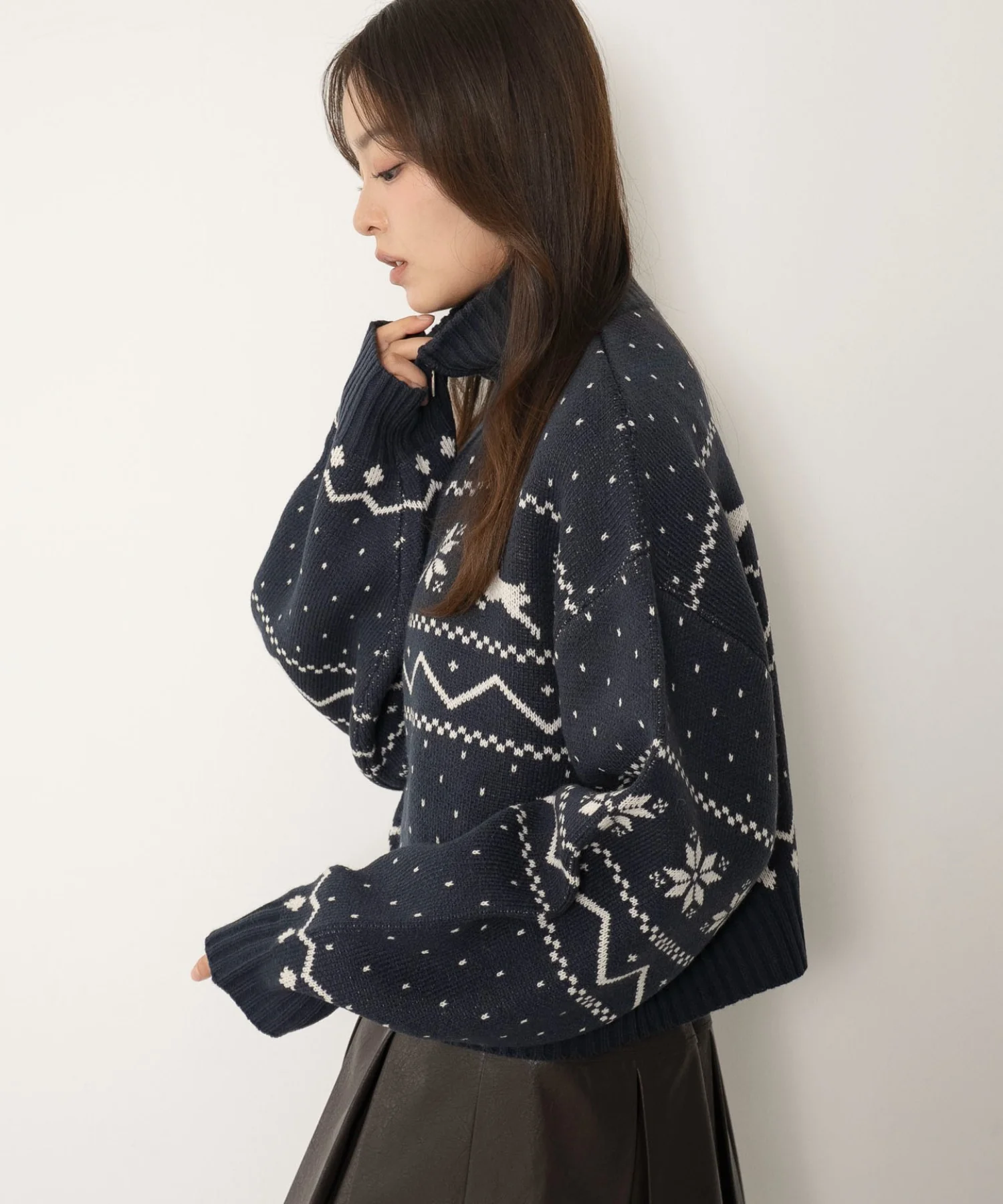 ノルディック柄ハーフジップニット - Image 14