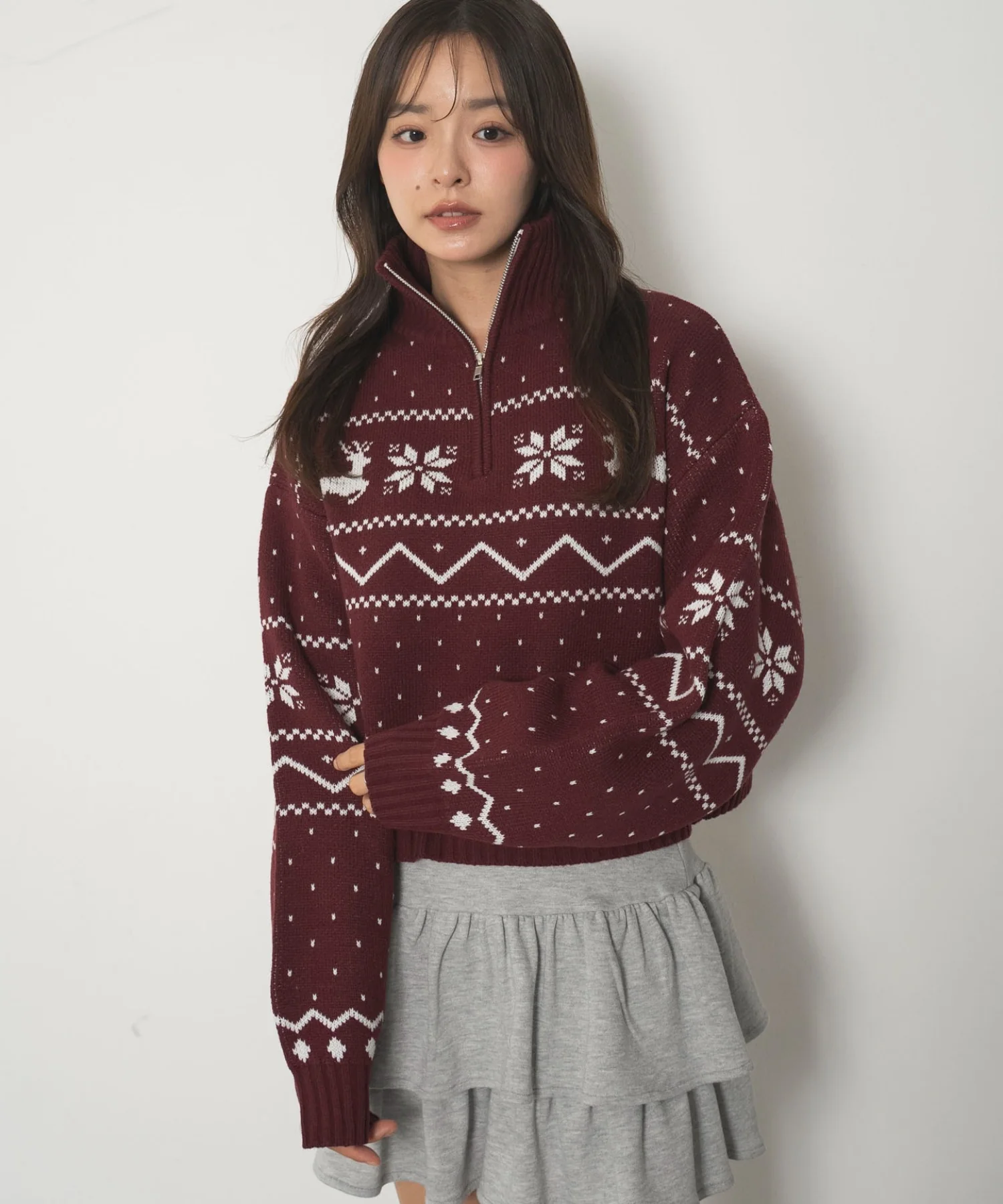 ノルディック柄ハーフジップニット - Image 19